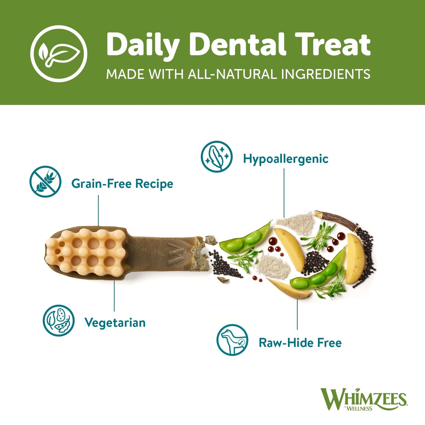 WHIMZEES By Wellness Variety Box Dental, Mixed Shapes, Size S, 56 Pieces, Natural and Grain Free Dog Chews, Dog Dental Sticks for Small Breeds, No Added Sugar
