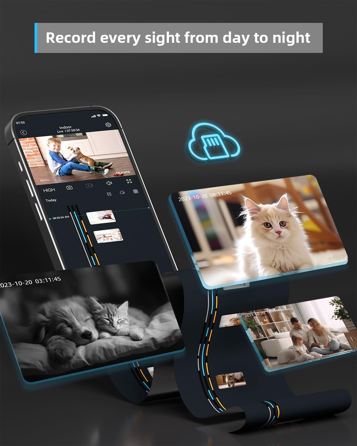 blurams Pet Camera 2K, Indoor Camera, Dog Camera, 360° Home Security Camera, Night Vision, Motion Tracking, 2-Way Talk, Cloud&SD, APP Control, Works with Alexa