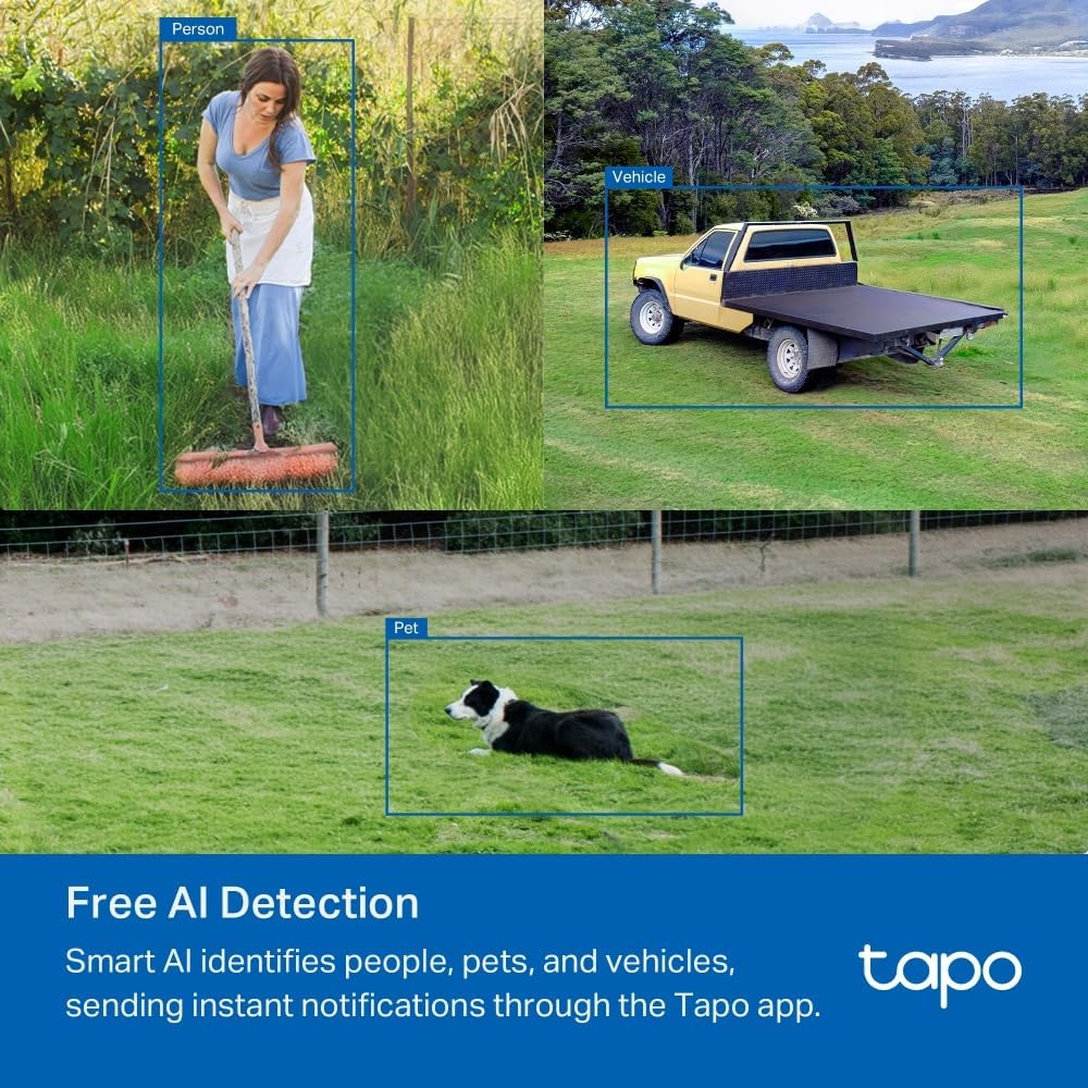 Tapo C210 2K 3MP Pan/Tilt Indoor Camera House Security Camera, WiFi Camera, No Monthly Fee, AI Detection, Dog Puppy Camera, Baby Camera Monitor, 360° View, Night Vision, Works with Alexa & Google