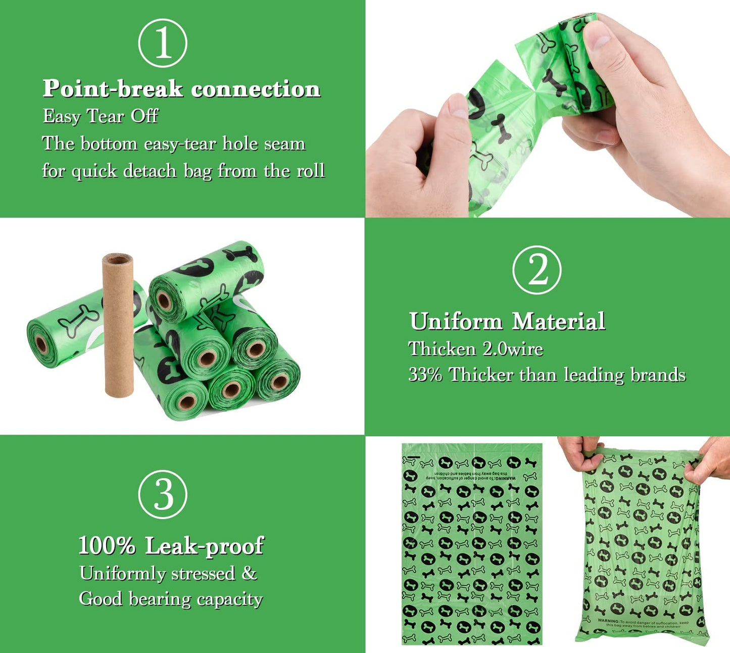 Nineaccy Biodegradable Dog Poo Bags with Holder-240 Large Poop Bags, Corn Starch Blended Compostable Poo Bag, Extra Thick Strong Leak Proof Poop Waste Bag for Dogs