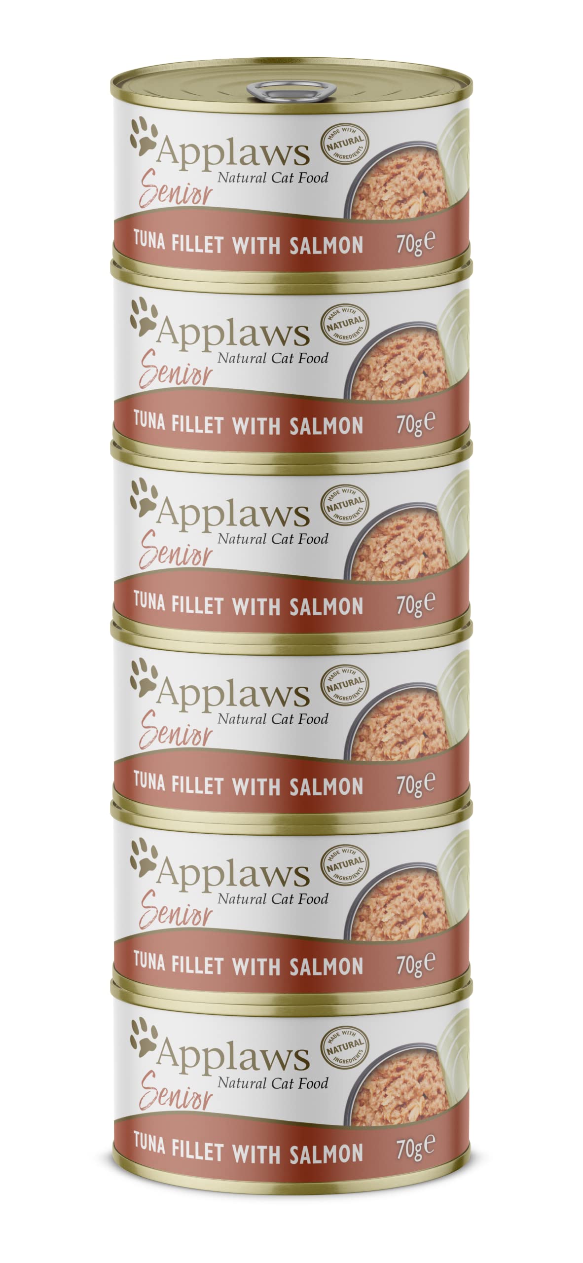 Applaws Natural Senior Wet Cat Food, Chicken in a Soft Mousse 70g Tin (Pack of 24 x 70g Tins)