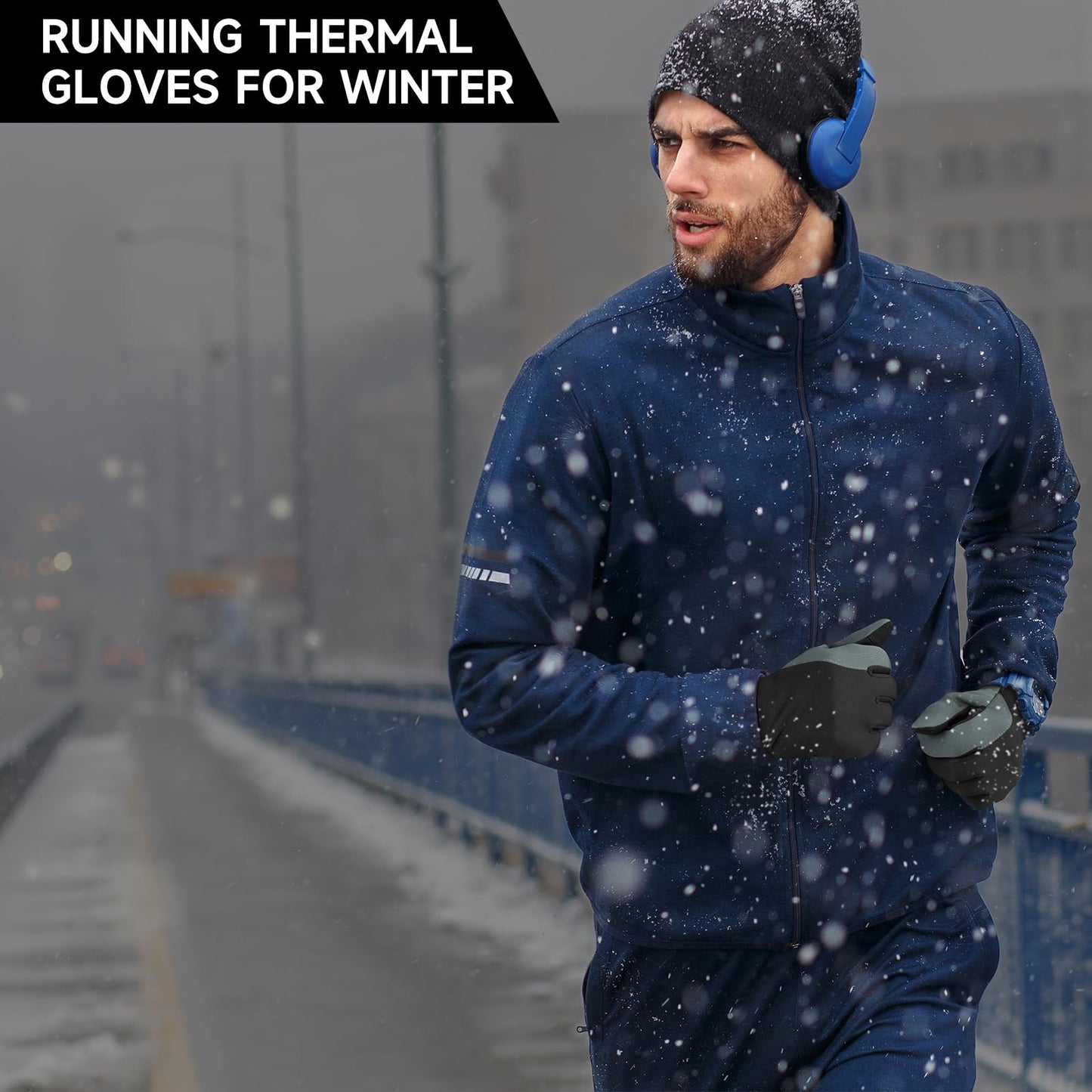OZERO Thermal Gloves Touch Screen, Water Resistant Windproof Winter Gloves for Running Cycling Driving Hiking Biking Riding Outdoor for Men Women