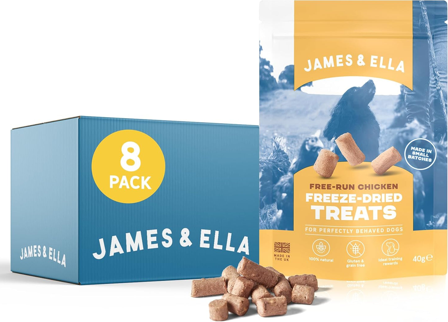 James & Ella Freeze-Dried Dog Treats (40g) ❘ Delicious Country Game Freeze-Dried Dog Treats, Packed with Protein, Essential Oils & Minerals for Happy, Healthy Dogs, Lightweight & Gluten Free