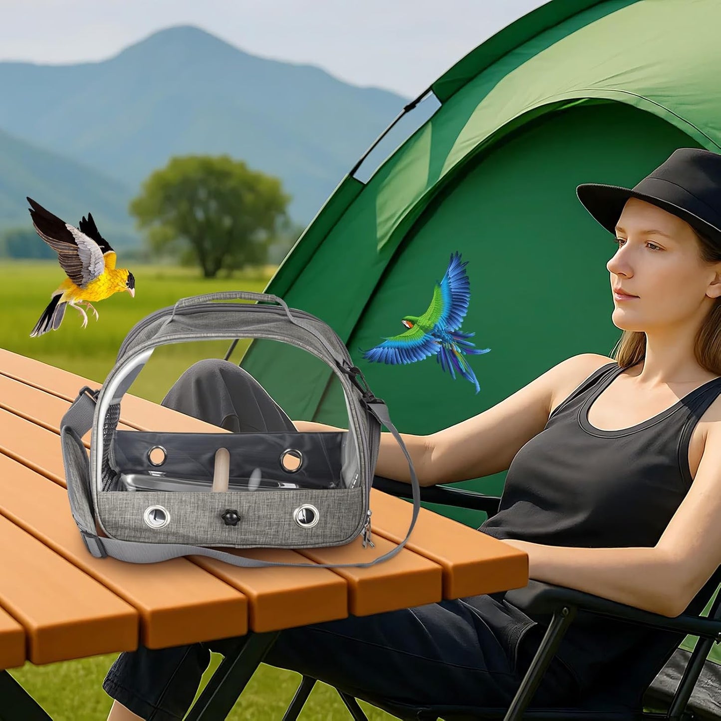 Bird Travel Carrier Portable Small Bird Carrier Breathable Collapsible Travel Bag for Parrot Parakeet Budgie Cockatiel