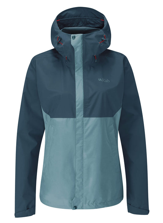 Rab Women's Downpour Eco Waterproof Breathable Jacket for Hiking, Trekking, & Climbing