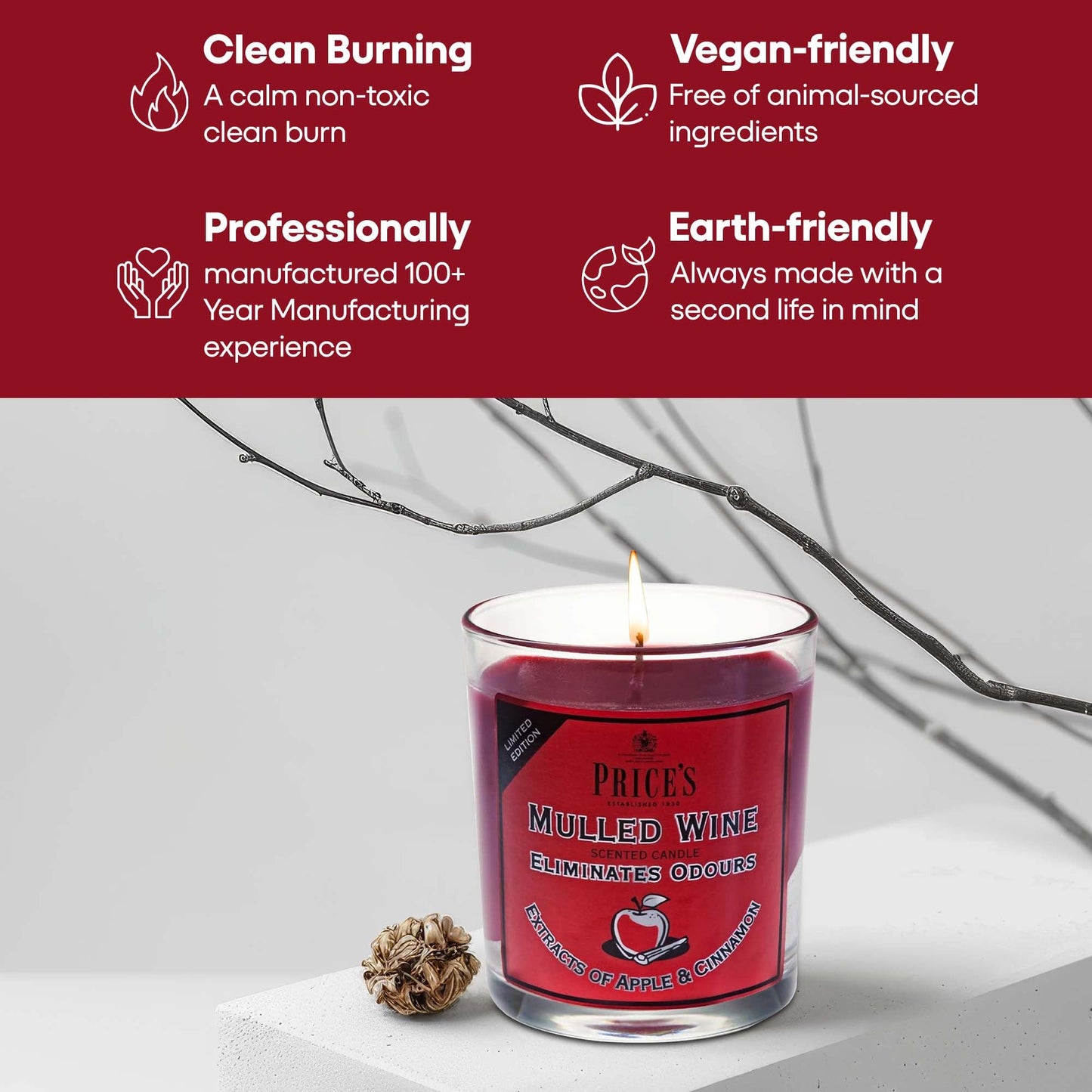 Price's - Household Pet Jar Candle - Odour Eliminating Candle - Made With Orange, Lemon & Thyme Extracts - Clean, Fresh, Quality Fragrance - Long Lasting Scent