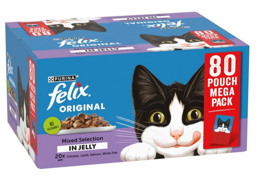 Felix Adult Original Mixed Selection in Jelly Pouches 80 x 85g