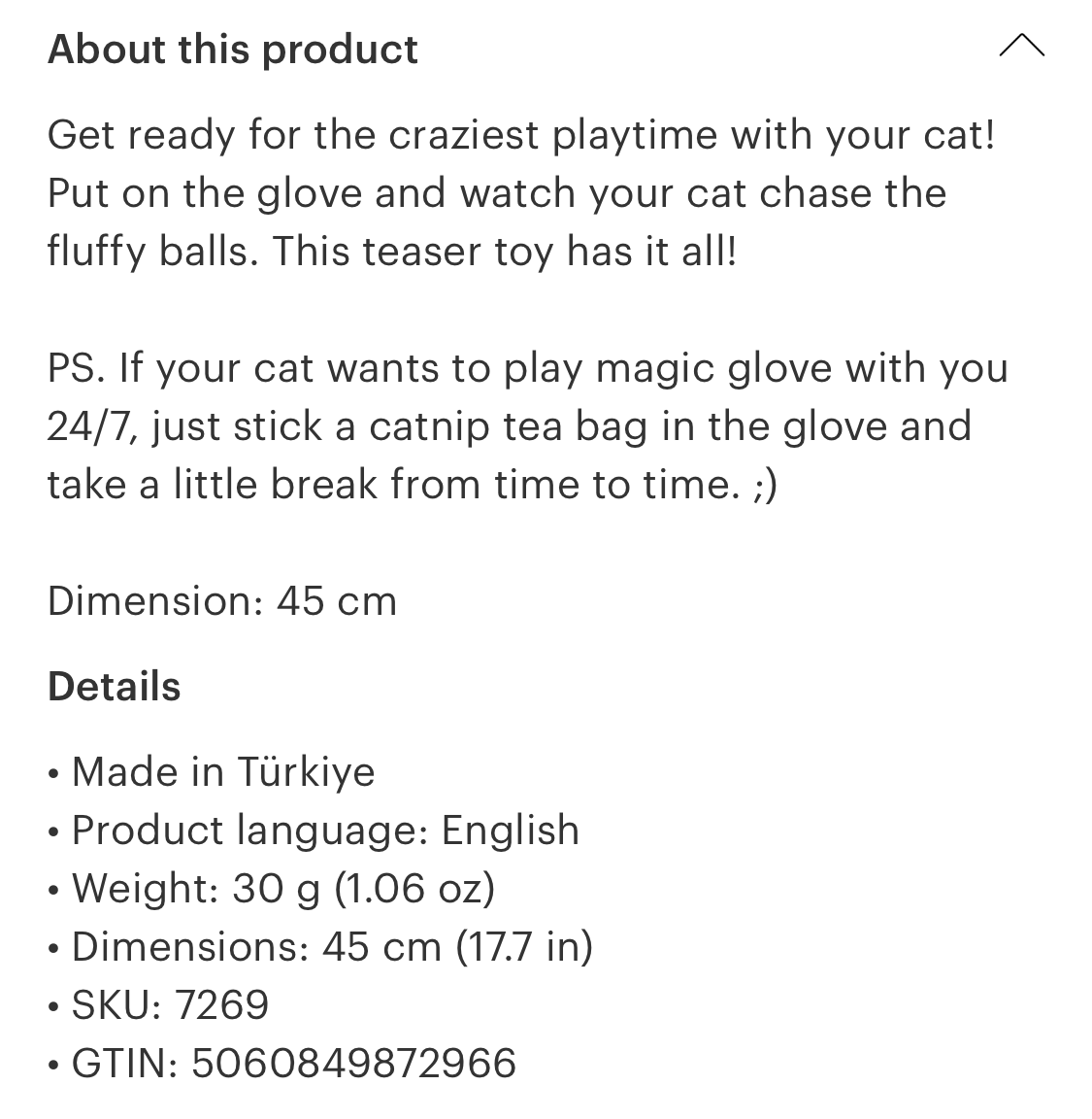 Mymeow Magic GLove, Cat teaser toy