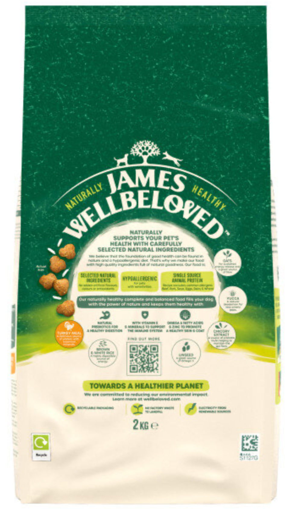 James Wellbeloved Adult Turkey & Rice 2kg