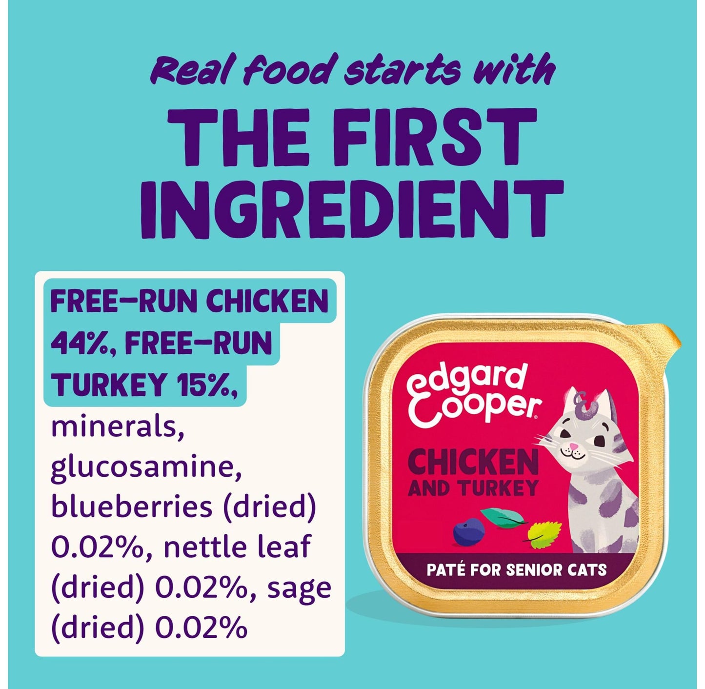 Edgard Cooper Grain Free Wet Cat Food Pate for Adult Cats (Salmon&Chicken 16 x 85g), Natural Cat Food in Cup for Sterilized or Active Cats, Fresh Meat, No Added Sugar