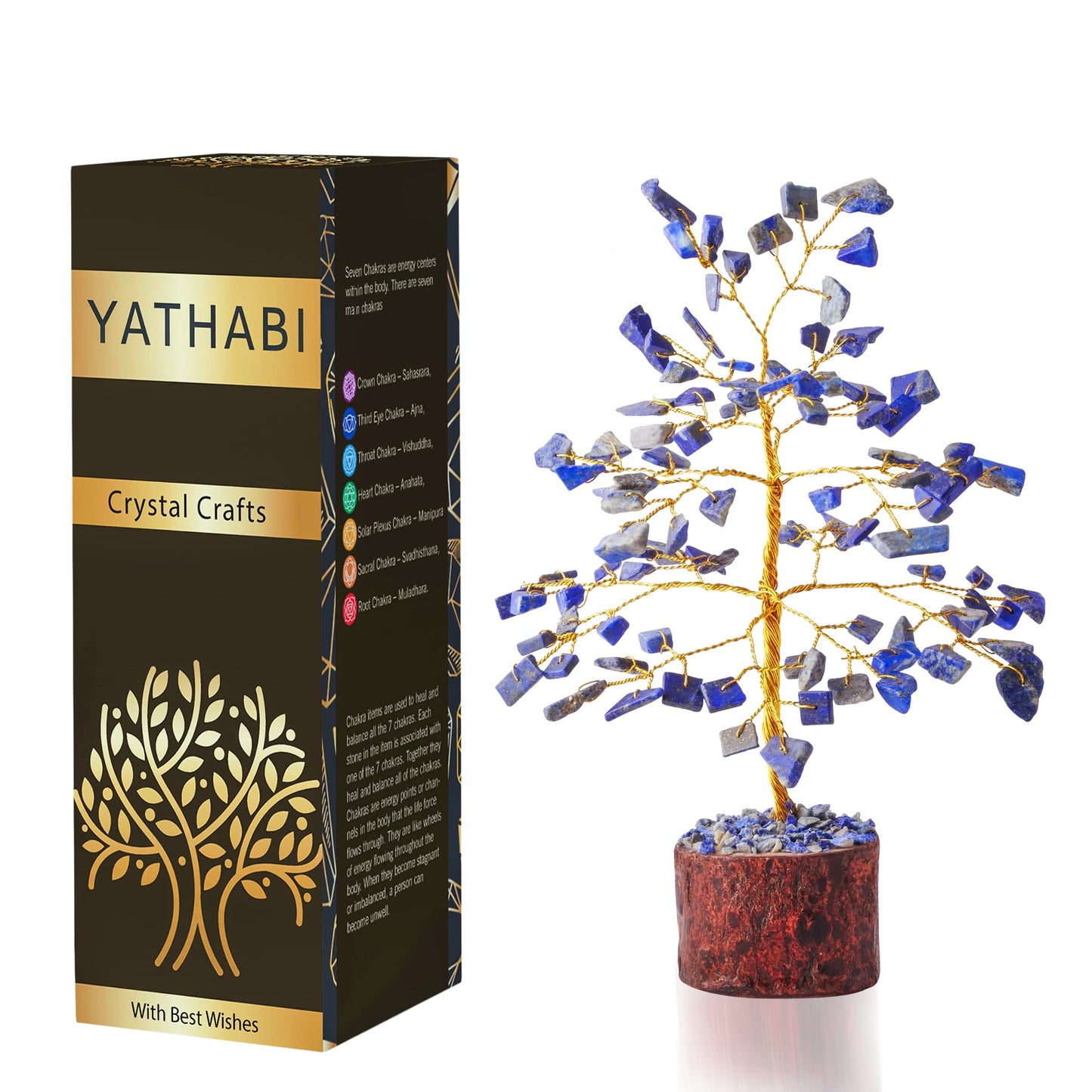 Tree of Life Gemstone Bonsai - Artificial Home and Office Decor, Spiritual Gift With Chakra Stones, Love Stone, Positive Energy - Crystal Rose Quartz