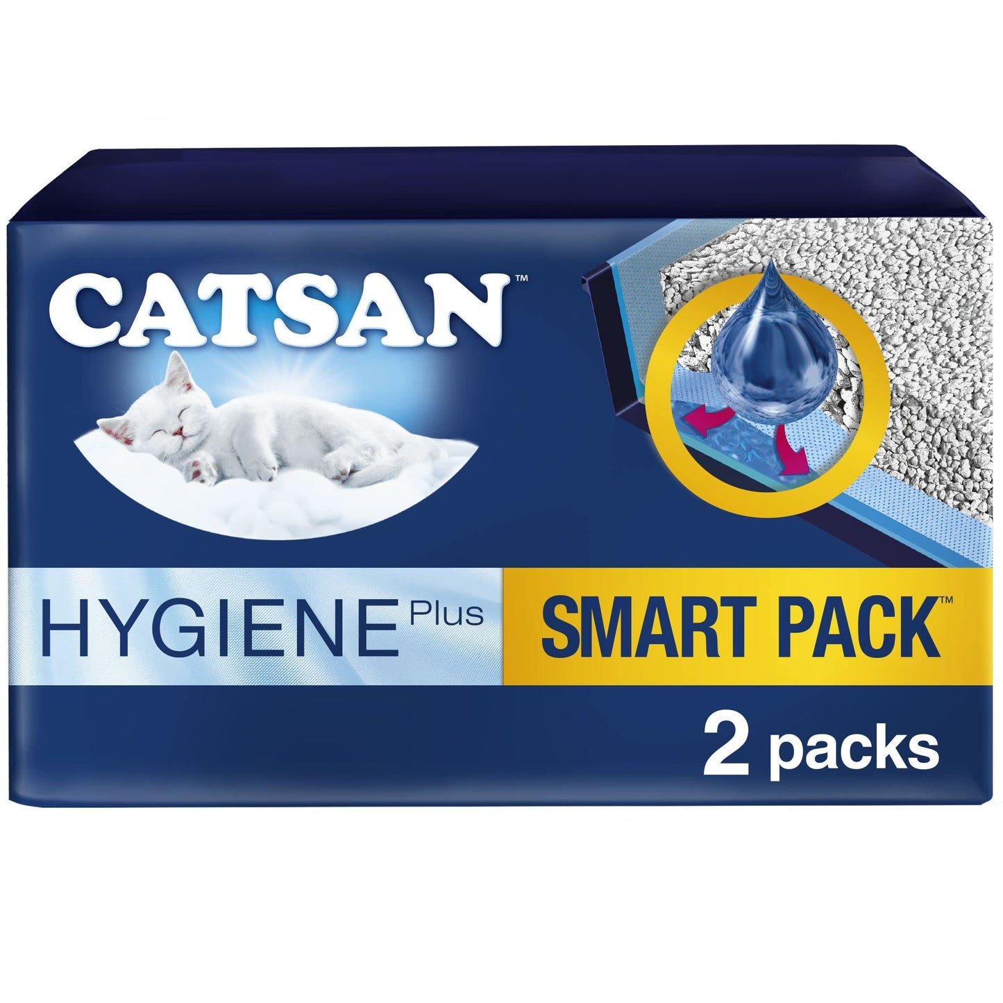 CATSAN - Hygiene Plus Non-Clumping Adult Cat Litter and Kitten Litter - 20L - 100% Natural and Absorbent