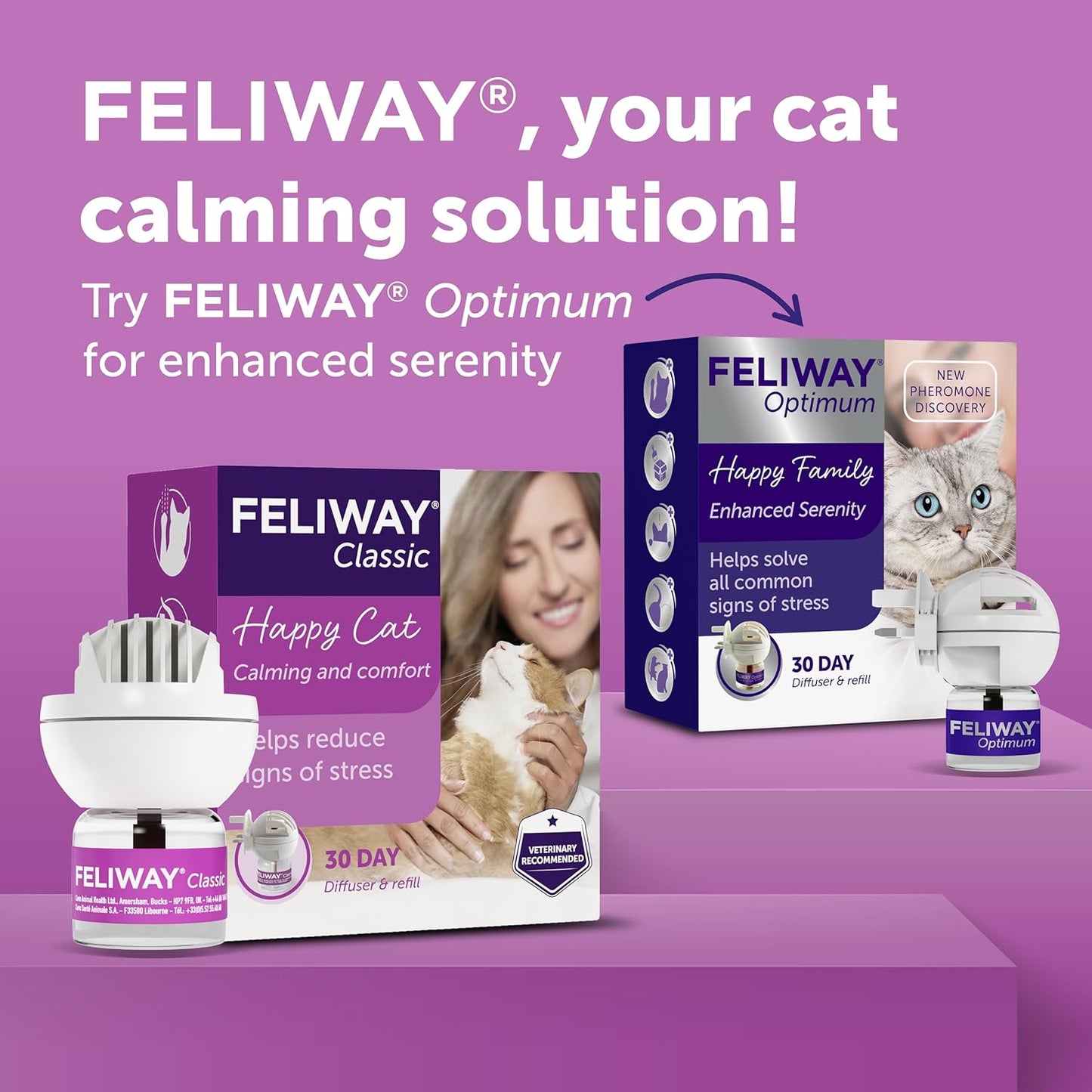 Feliway Classic 30 Day Starter Kit | Plug In Anxiety Relief Pheromone Diffuser For Cats With 48ml Feliway Classic Refill | Calm Your Cat And Reduce Behavioural Issues And Stress With Feliway Classic