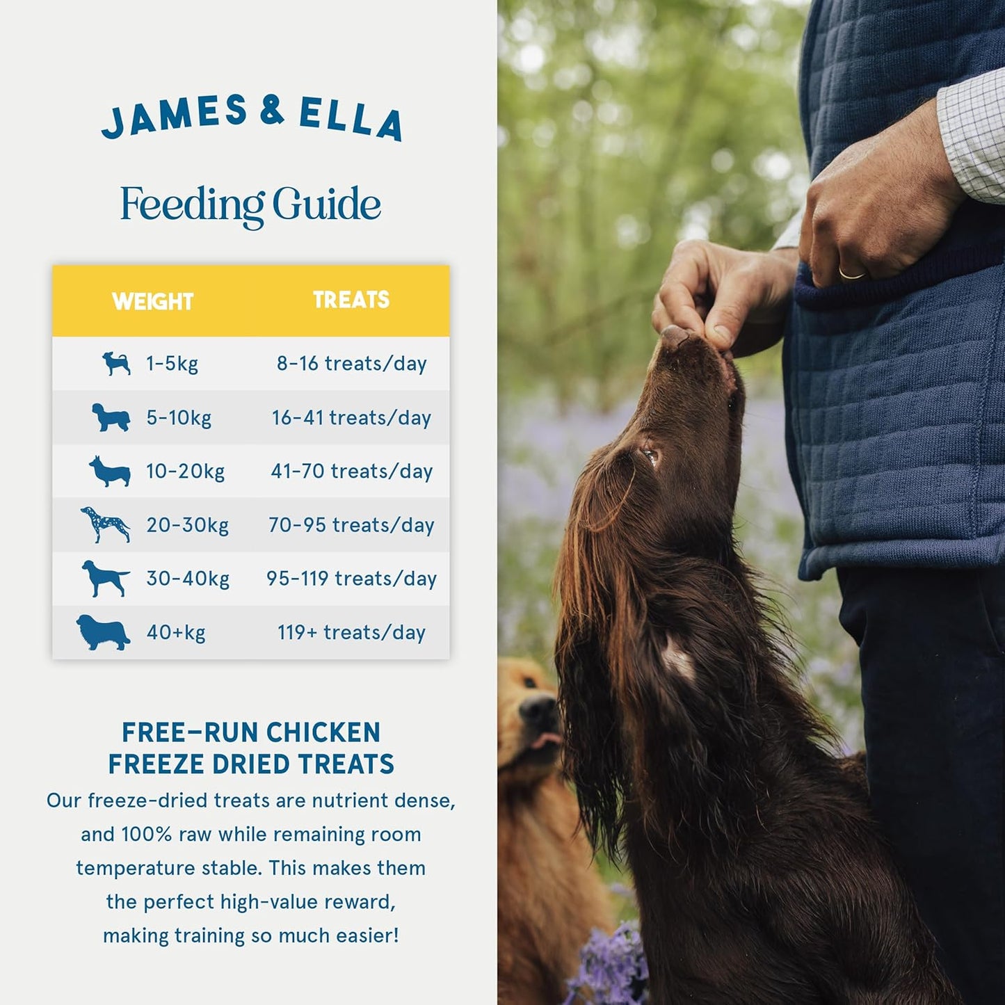 James & Ella Freeze-Dried Dog Treats (40g) ❘ Delicious Country Game Freeze-Dried Dog Treats, Packed with Protein, Essential Oils & Minerals for Happy, Healthy Dogs, Lightweight & Gluten Free