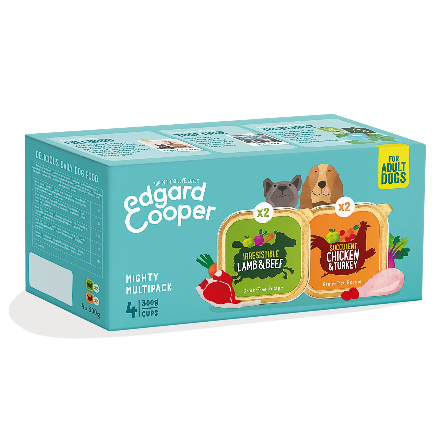 Edgard Cooper Grain-Free Wet Dog Food for Adult Dogs, (11 x 150g), Natural Dogs Food in Cup with Fresh Meat & Amino Acids, Gluten-Free, High Protein