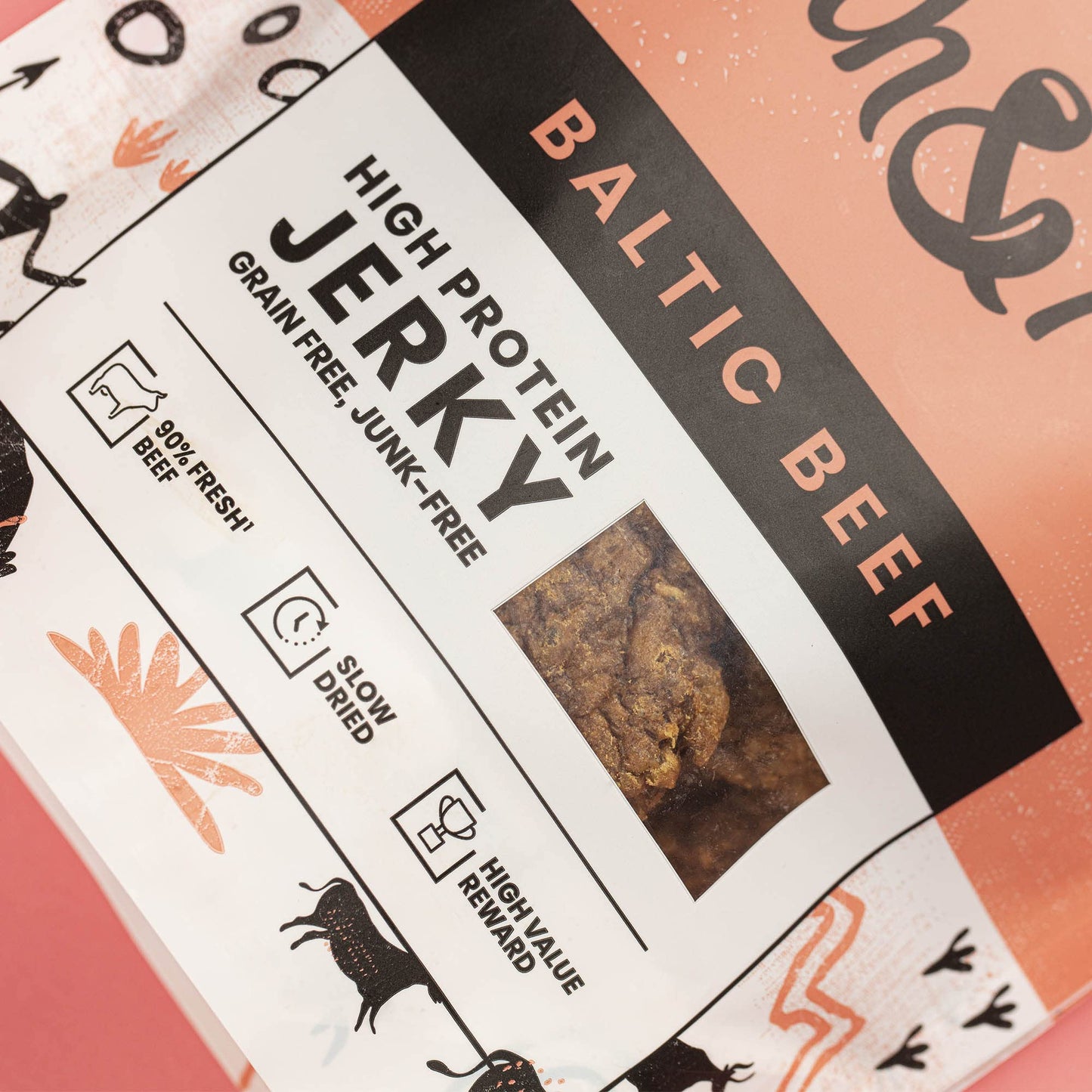 Pooch & Mutt - Meaty Jerky Treats, Grain Free Baltic Beef for Training Reward