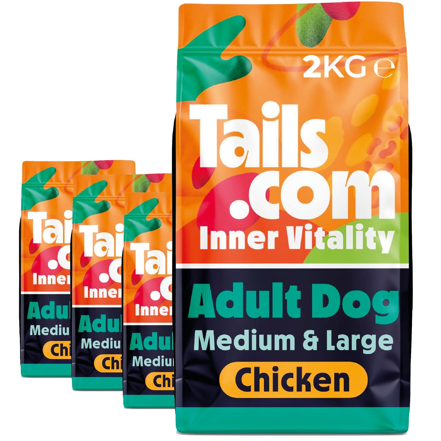 Tails.com Inner Vitality - Dry Dog Food Medium & Large Adult Chicken 2kg - 1-7 yrs - Source of glucosamine & chondroitin to support healthy joints