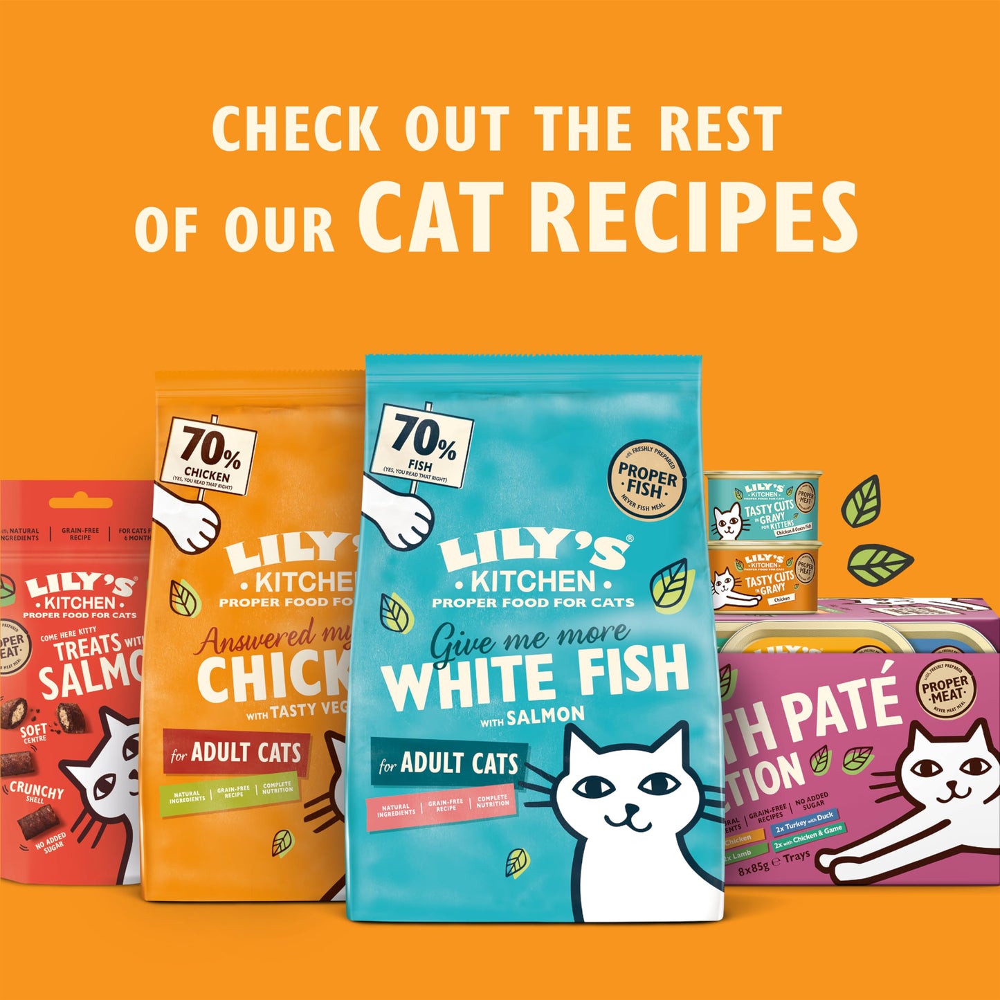 Lily's Kitchen Made with Natural Ingredients Adult Dry Cat Food Bag Grain-Free Recipe