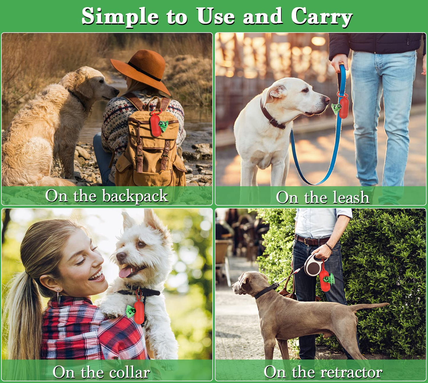 Nineaccy Biodegradable Dog Poo Bags with Holder-240 Large Poop Bags, Corn Starch Blended Compostable Poo Bag, Extra Thick Strong Leak Proof Poop Waste Bag for Dogs