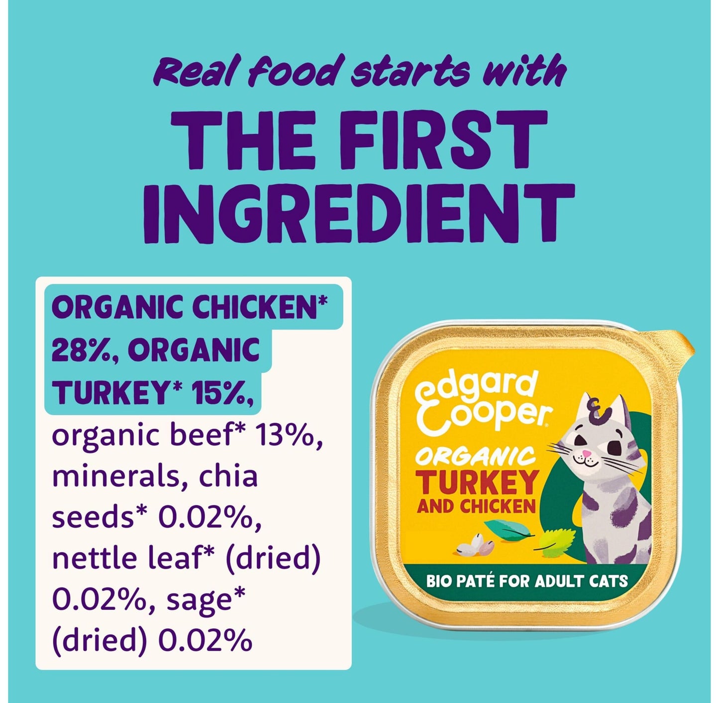 Edgard Cooper Grain Free Wet Cat Food Pate for Adult Cats (Salmon&Chicken 16 x 85g), Natural Cat Food in Cup for Sterilized or Active Cats, Fresh Meat, No Added Sugar