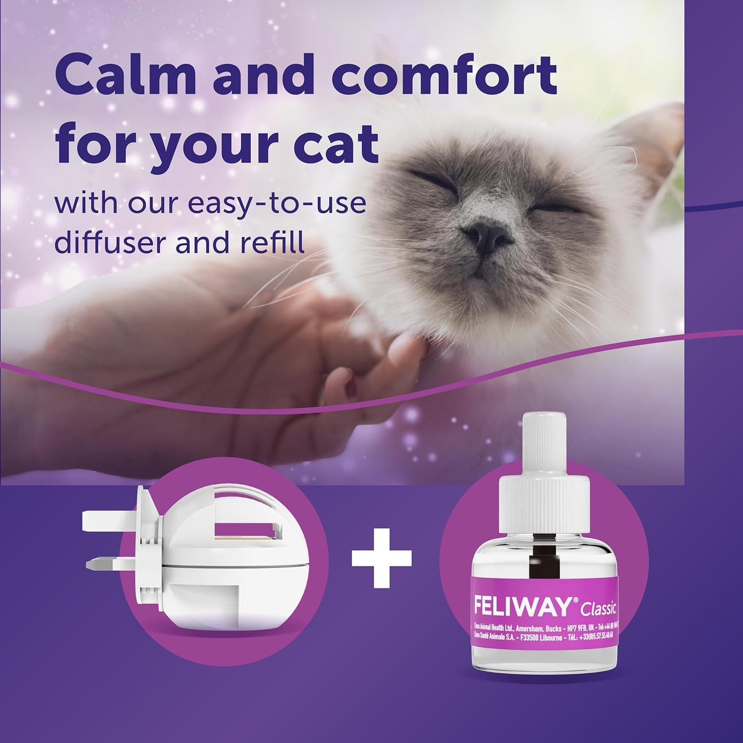 Feliway Classic 30 Day Starter Kit | Plug In Anxiety Relief Pheromone Diffuser For Cats With 48ml Feliway Classic Refill | Calm Your Cat And Reduce Behavioural Issues And Stress With Feliway Classic