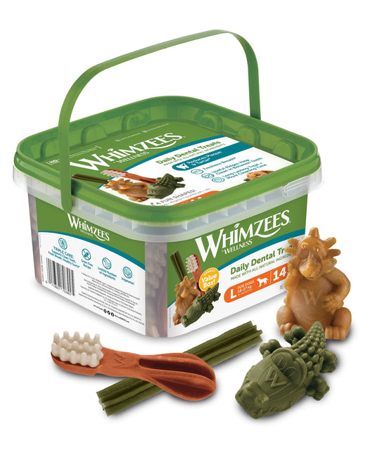 WHIMZEES By Wellness Variety Box Dental, Mixed Shapes, Size S, 56 Pieces, Natural and Grain Free Dog Chews, Dog Dental Sticks for Small Breeds, No Added Sugar