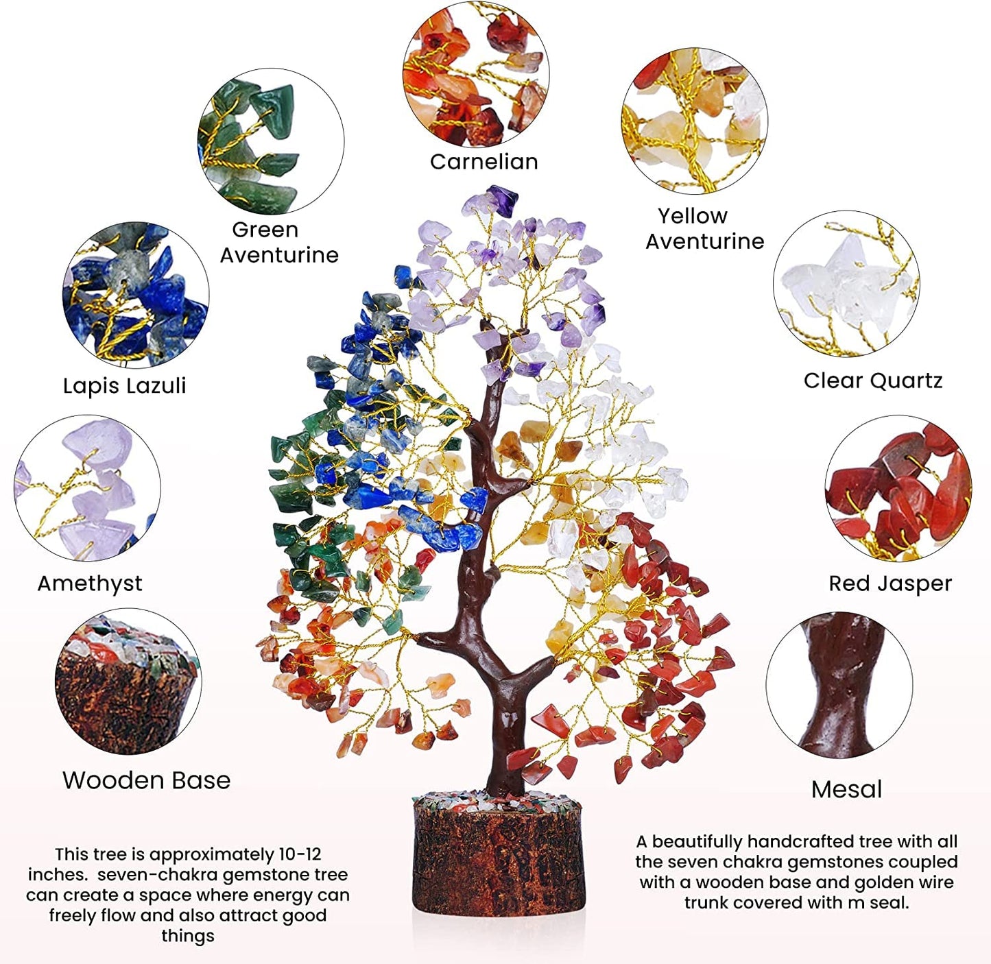 Crystal Tree - Seven Chakra Tree - Bonsai Tree - Healing Crystals - Crystals and Gemstones - Home Decor - Spiritual Gifts