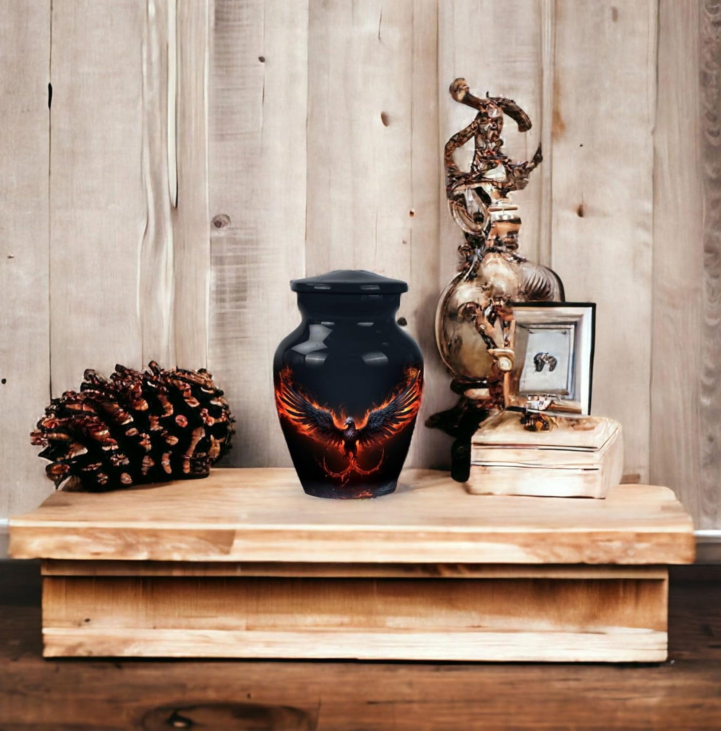 YASUBJAG Dove Urn - Aluminium Cremation Urn for Adults, Multicolor, Birds Pattern, 10 Inch
