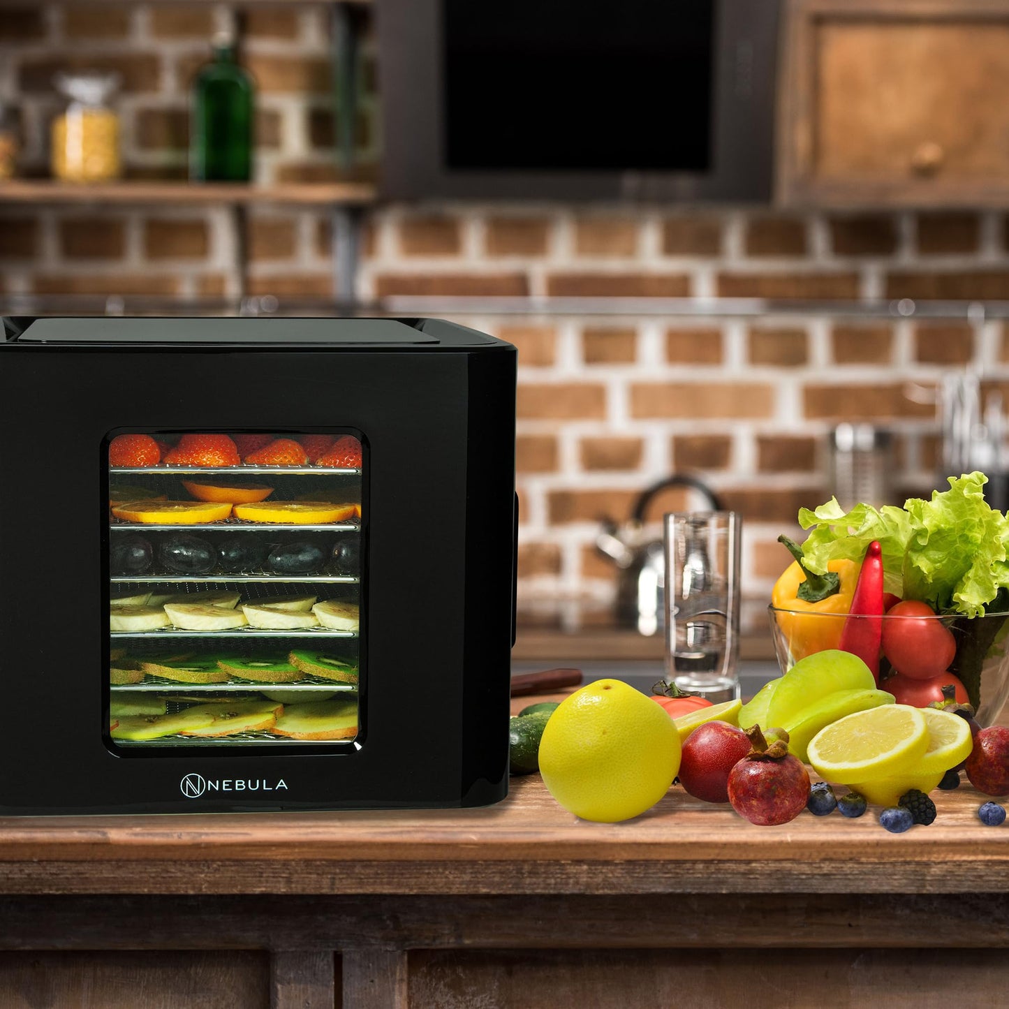 Nebula 450W Round 5 Tray Food Dehydrator | Adjustable Height, 35-70°C Temperature Control, 1-48 Hour Timer, Mesh Trays | Compact & Efficient Drying for Fruits, Vegetables, Meat, Herbs & Snacks