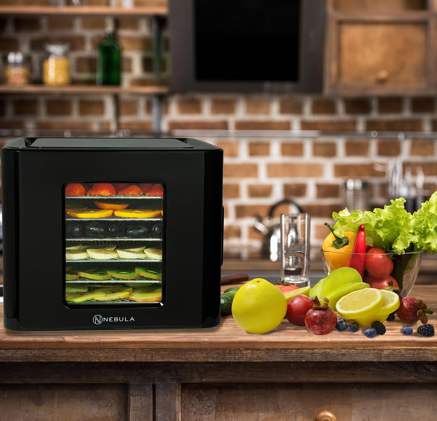 Nebula 450W Round 5 Tray Food Dehydrator | Adjustable Height, 35-70°C Temperature Control, 1-48 Hour Timer, Mesh Trays | Compact & Efficient Drying for Fruits, Vegetables, Meat, Herbs & Snacks