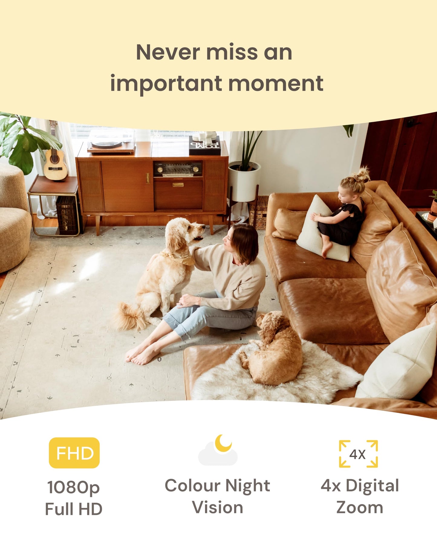 Furbo 360° Pet Camera w/Home Safety Package [PREMIUM W/SUBSCRPITION] Smart Pet Monitor w/App for Pet & Home, Rotating 360° View, Colour Night Vision, Auto-Tracking, Treat-toss, Barking, Smart Alert