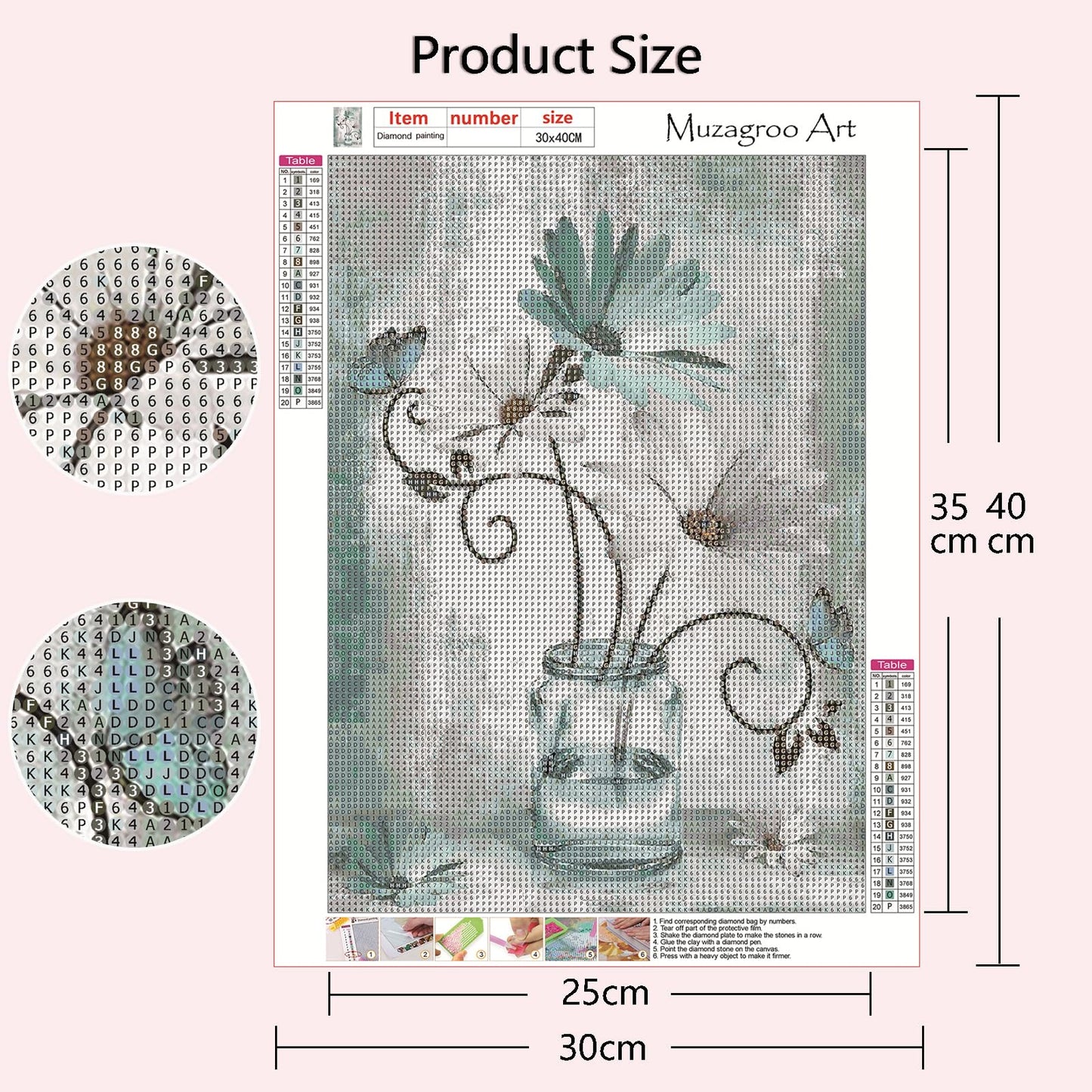 Muzagroo Art 5D Diamond Painting Kits for Adults, DIY Diamond Art Kits for Beginners, Turtle Diamond Dot Kits Gem Arts and Crafts for Living Room, Gem Painting Bedroom 4 PCS Wall Art