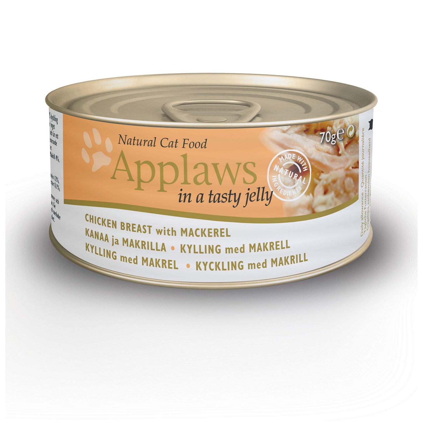 Applaws Natural Wet Cat Food, Chicken in Jelly 70 g Tin (Pack of 24 Tins)