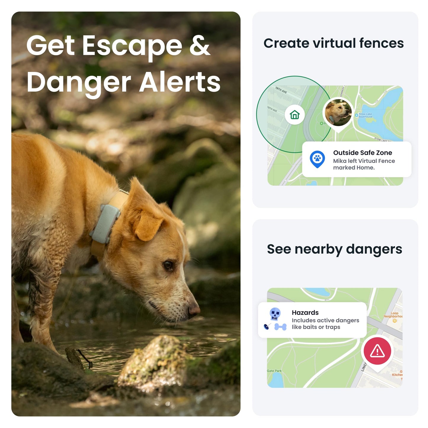 Tractive GPS Dog Tracker | 2025 Edition | Market leader | Real-time location tracking | Escape Alerts | Activity Monitoring | Health Alerts | Bark Monitoring