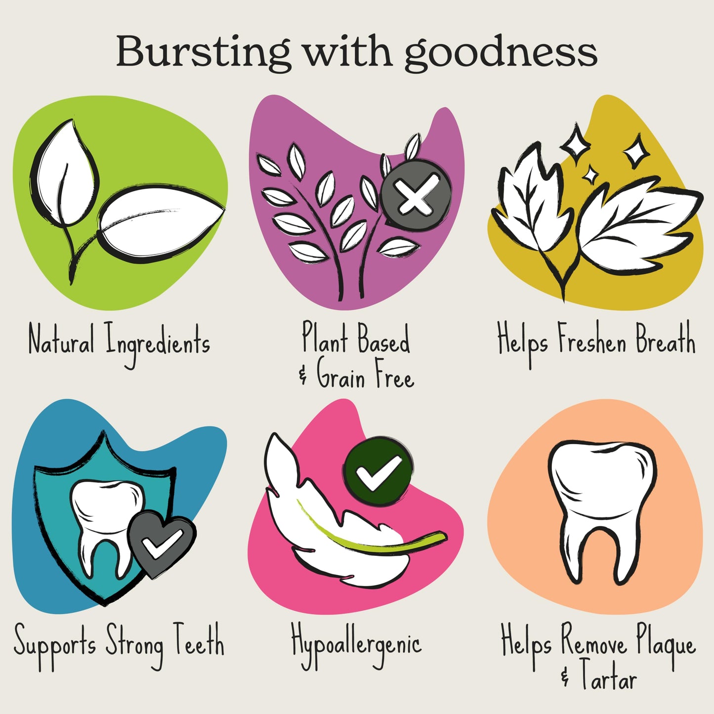 Forthglade Natural Dog Dental Sticks (20 Sticks) - Plant-Based & Grain Free Dog Treats, Dental Chews for Fresh Breath, Removes Plaque and Tartar, Resealable Bags