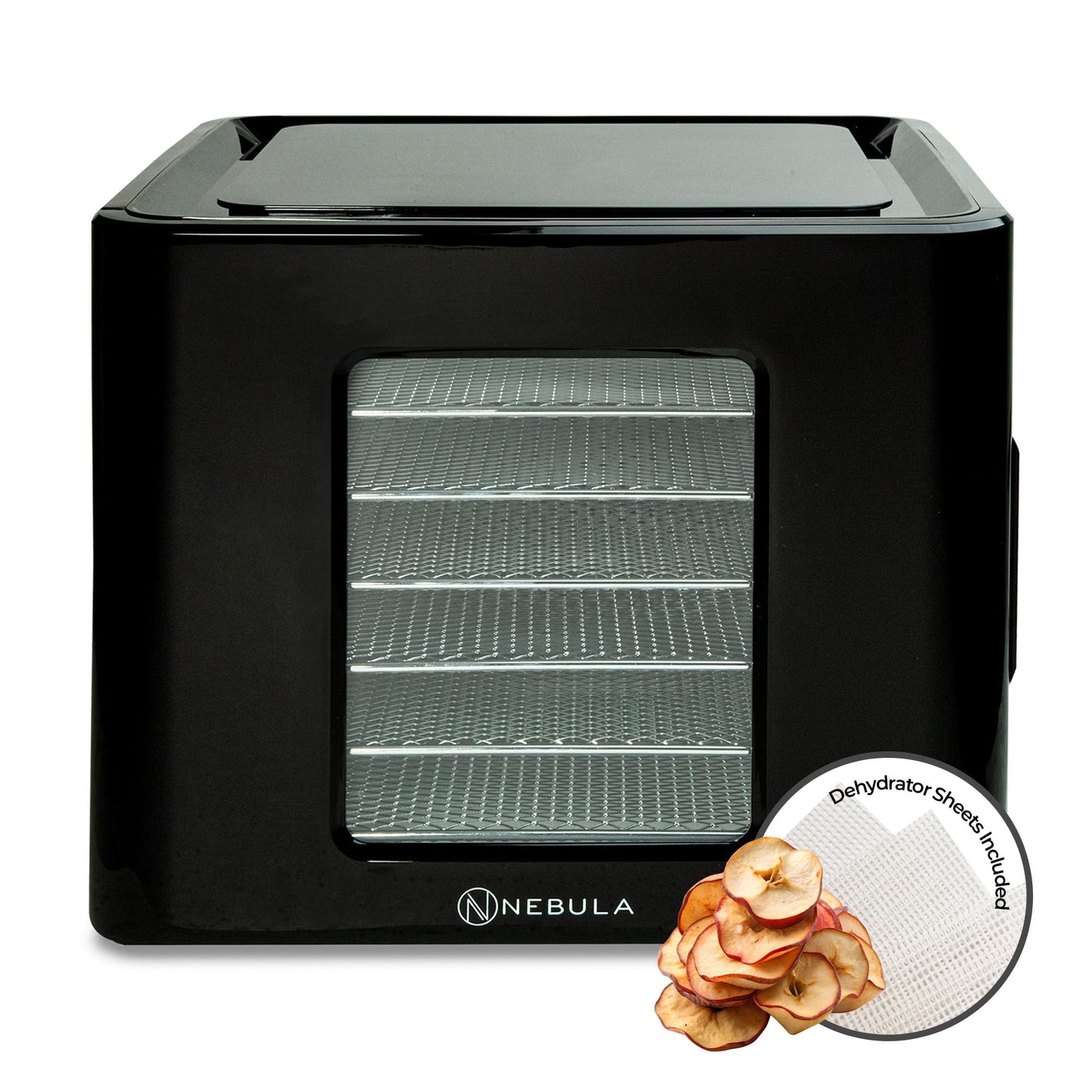 Nebula 450W Round 5 Tray Food Dehydrator | Adjustable Height, 35-70°C Temperature Control, 1-48 Hour Timer, Mesh Trays | Compact & Efficient Drying for Fruits, Vegetables, Meat, Herbs & Snacks