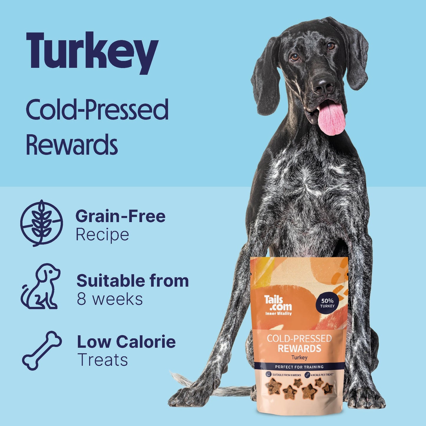 Tails.com Inner Vitality - Dog Treats Superfood Bites Salmon 10 x 80g - Grain free recipe - Rich in salmon, a source of Omega 3