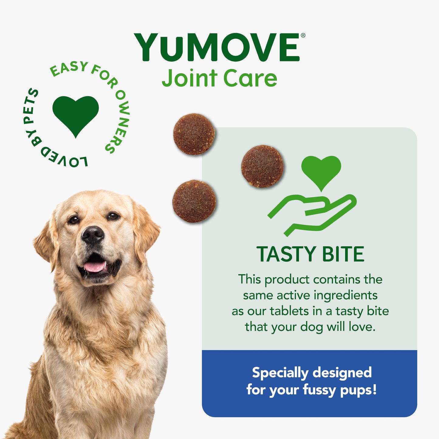 YuMOVE Max Strength Joint Supplement for Senior Dogs, Essential Dog Hip and Joint Aid for Senior Dogs with Glucosamine, Chondroitin, Green Lipped Mussel, Aged 8+, 60 Chews