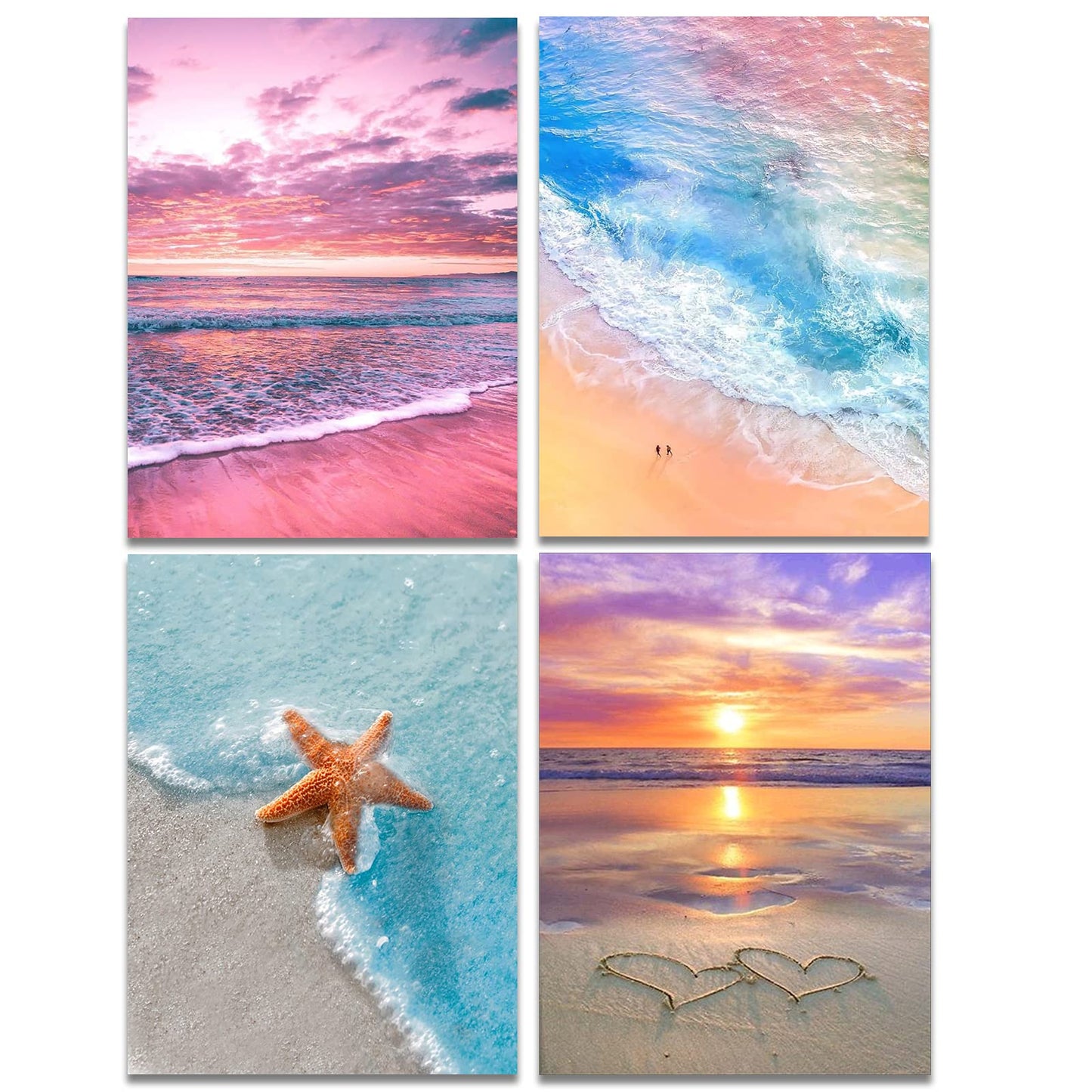 Muzagroo Art 5D Diamond Painting Kits for Adults, DIY Diamond Art Kits for Beginners, Turtle Diamond Dot Kits Gem Arts and Crafts for Living Room, Gem Painting Bedroom 4 PCS Wall Art