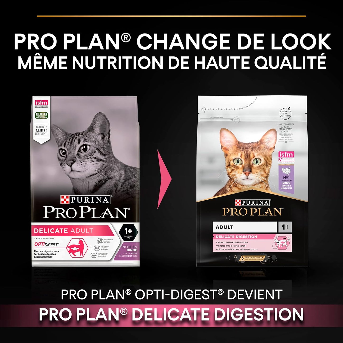 PRO PLAN® Adult 1+ DELICATE DIGESTION Rich in Turkey Dry Cat Food 3kg