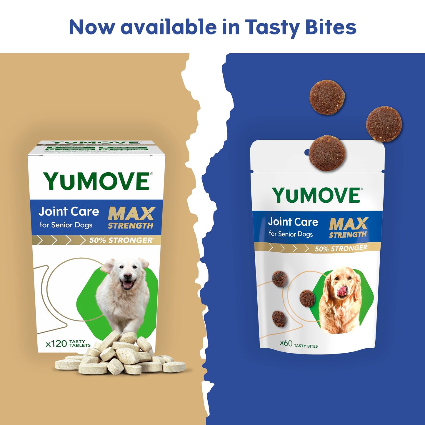YuMOVE Max Strength Joint Supplement for Senior Dogs, Essential Dog Hip and Joint Aid for Senior Dogs with Glucosamine, Chondroitin, Green Lipped Mussel, Aged 8+, 60 Chews
