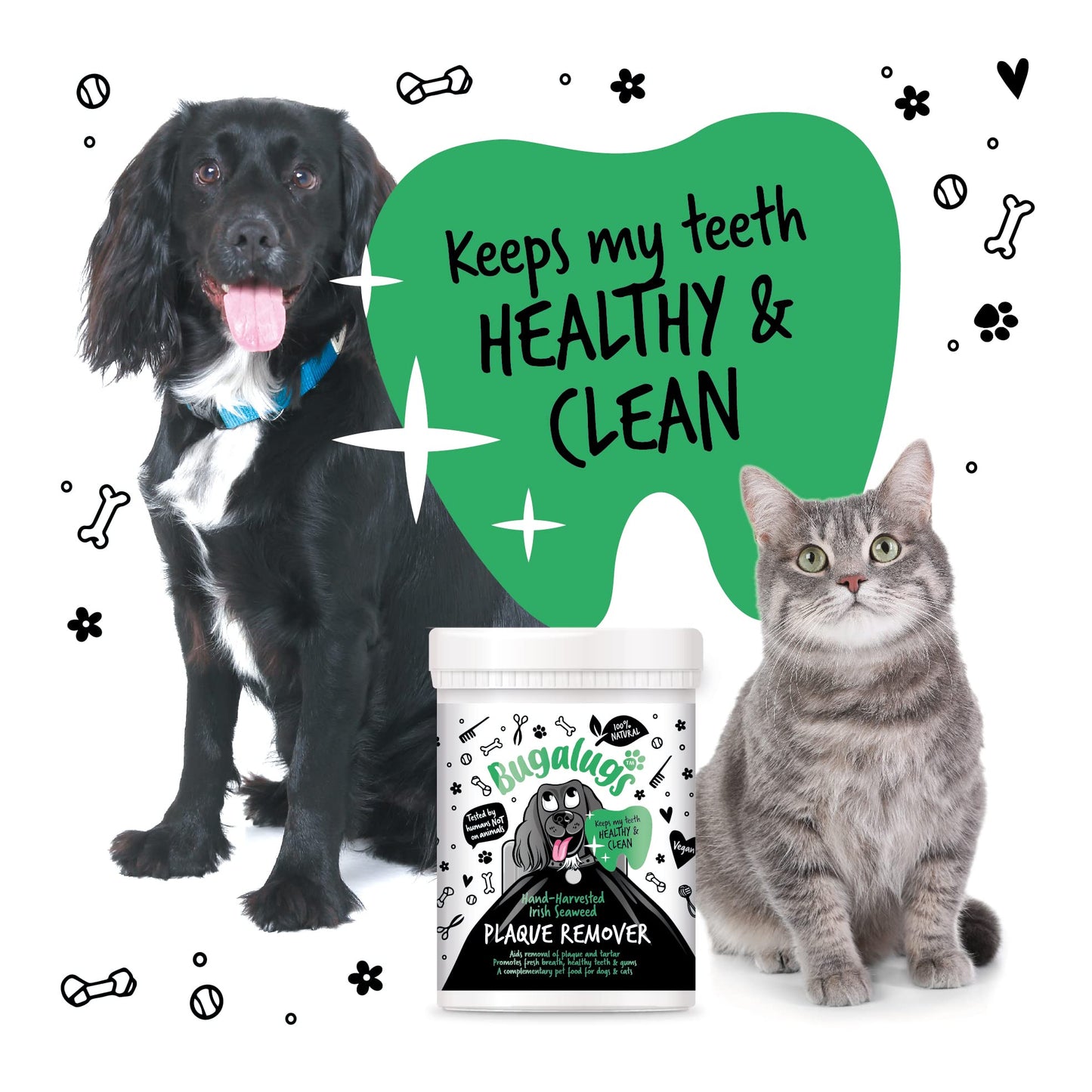 BUGALUGS Plaque Off Remover for Dog 70g Teeth & Bad Breath 100% Natural | Plaque Off Dogs No Need for Dog Toothbrush or Dog Toothpaste | Remove Dog Bad Breath & Plaque Remover for Dogs & Cats (70g)