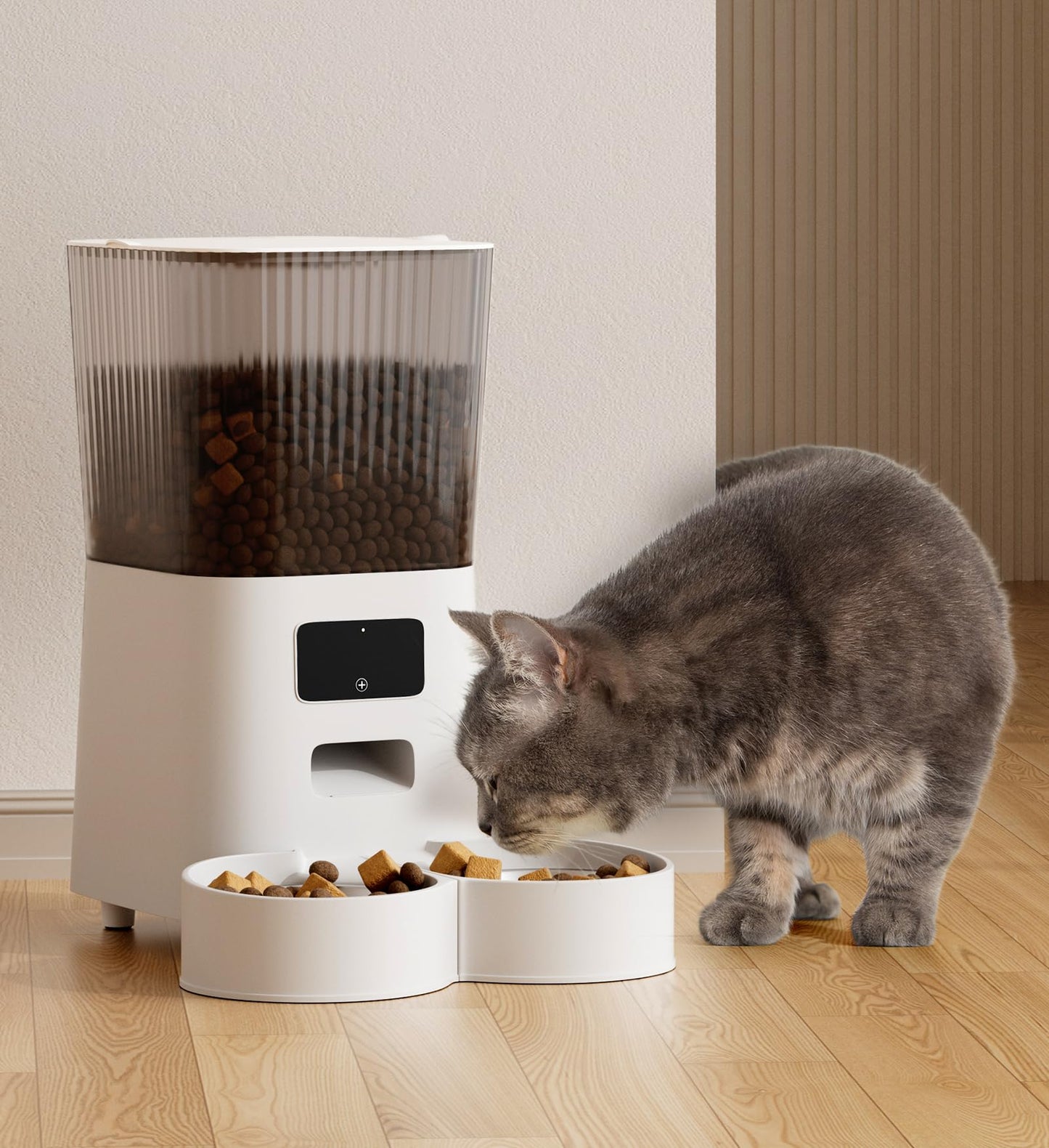 5L Cat Feeder Automatic with Timer, Automatic Cat Feeder, 1-9 Meals Per Day, Cats Food Dispenser with 2 Bowl, Auto Pet Feeder for 2 kittens and Small Dogs, Dual Power Supply     FREE DELIVERY