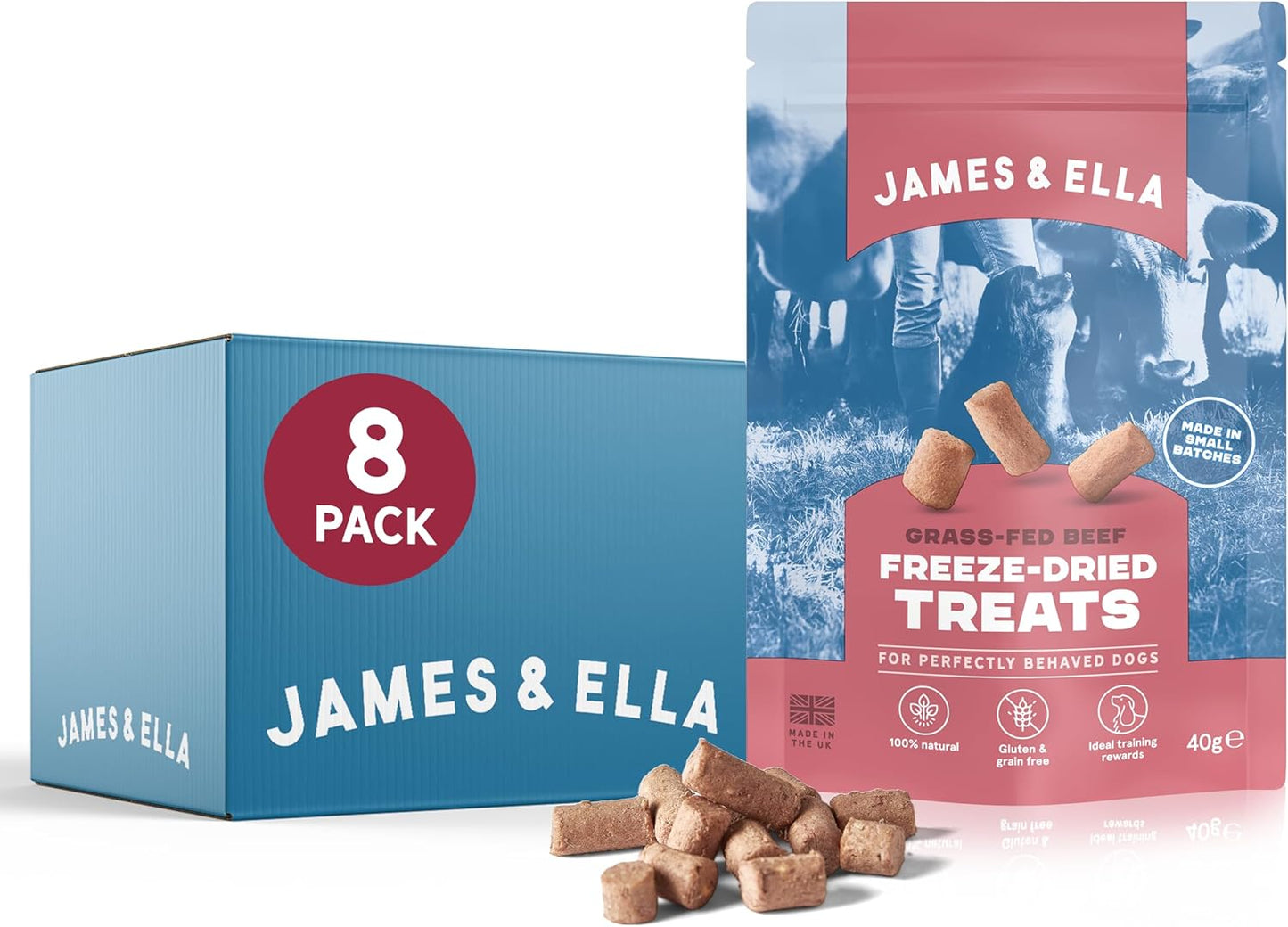 James & Ella Freeze-Dried Dog Treats (40g) ❘ Delicious Country Game Freeze-Dried Dog Treats, Packed with Protein, Essential Oils & Minerals for Happy, Healthy Dogs, Lightweight & Gluten Free