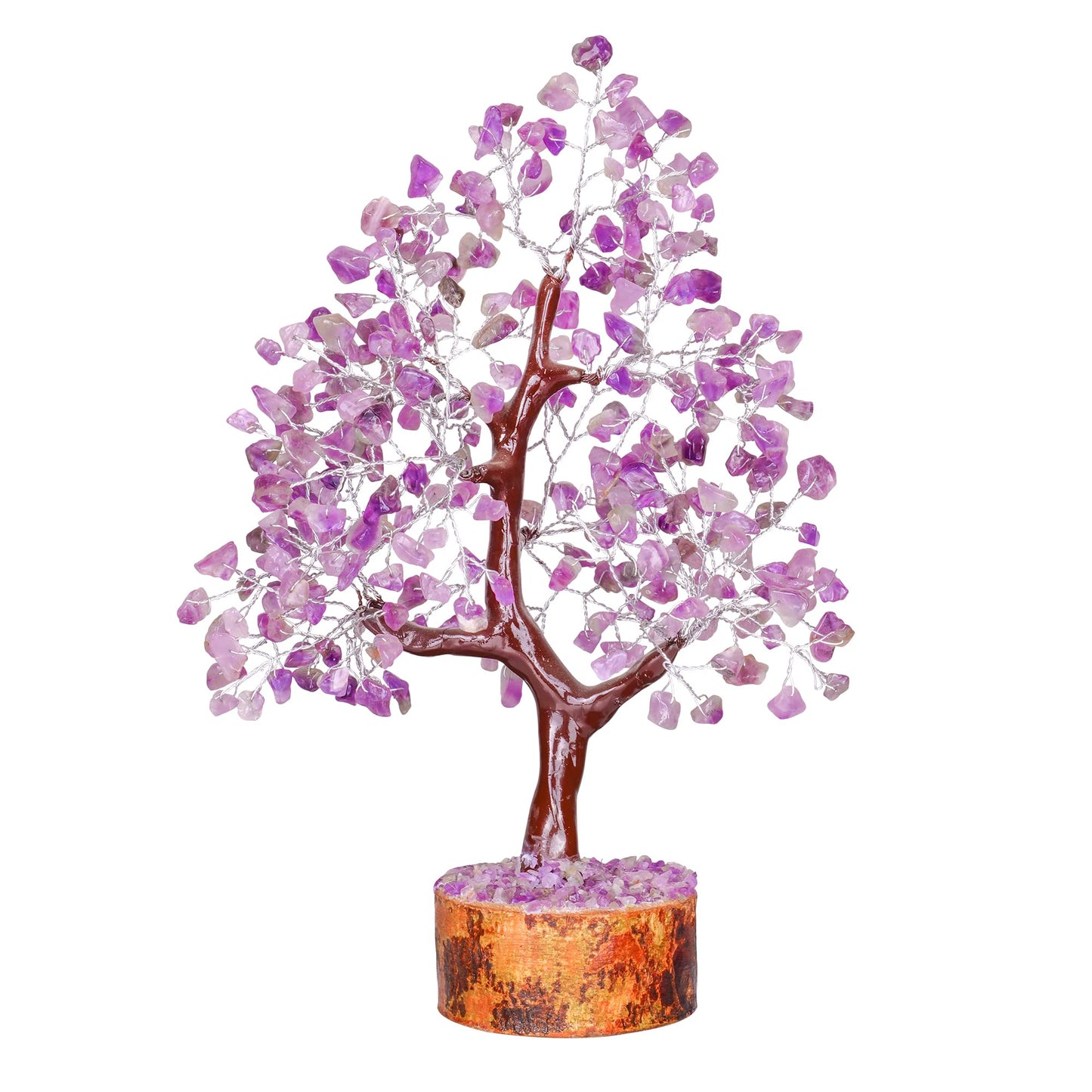 Tree of Life Gemstone Bonsai - Artificial Home and Office Decor, Spiritual Gift With Chakra Stones, Love Stone, Positive Energy - Crystal Rose Quartz
