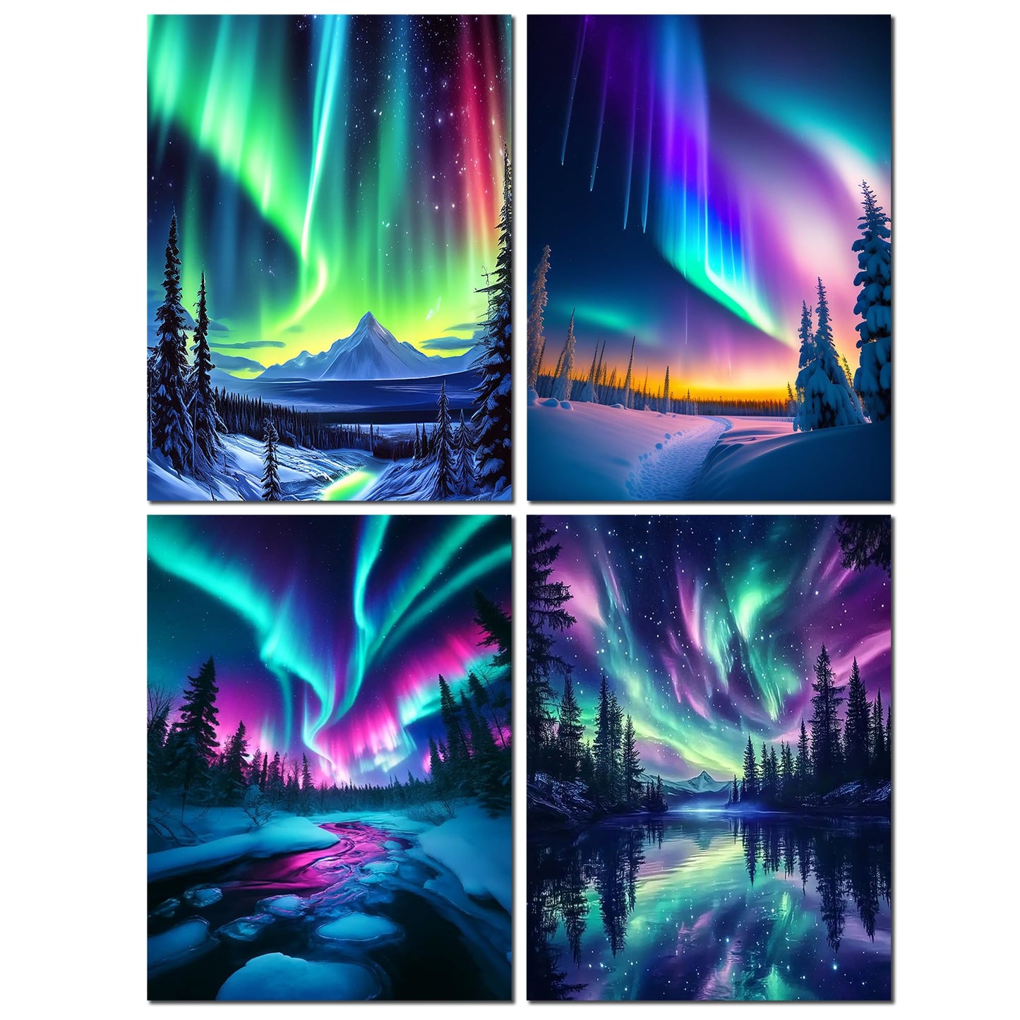 Muzagroo Art 5D Diamond Painting Kits for Adults, DIY Diamond Art Kits for Beginners, Turtle Diamond Dot Kits Gem Arts and Crafts for Living Room, Gem Painting Bedroom 4 PCS Wall Art