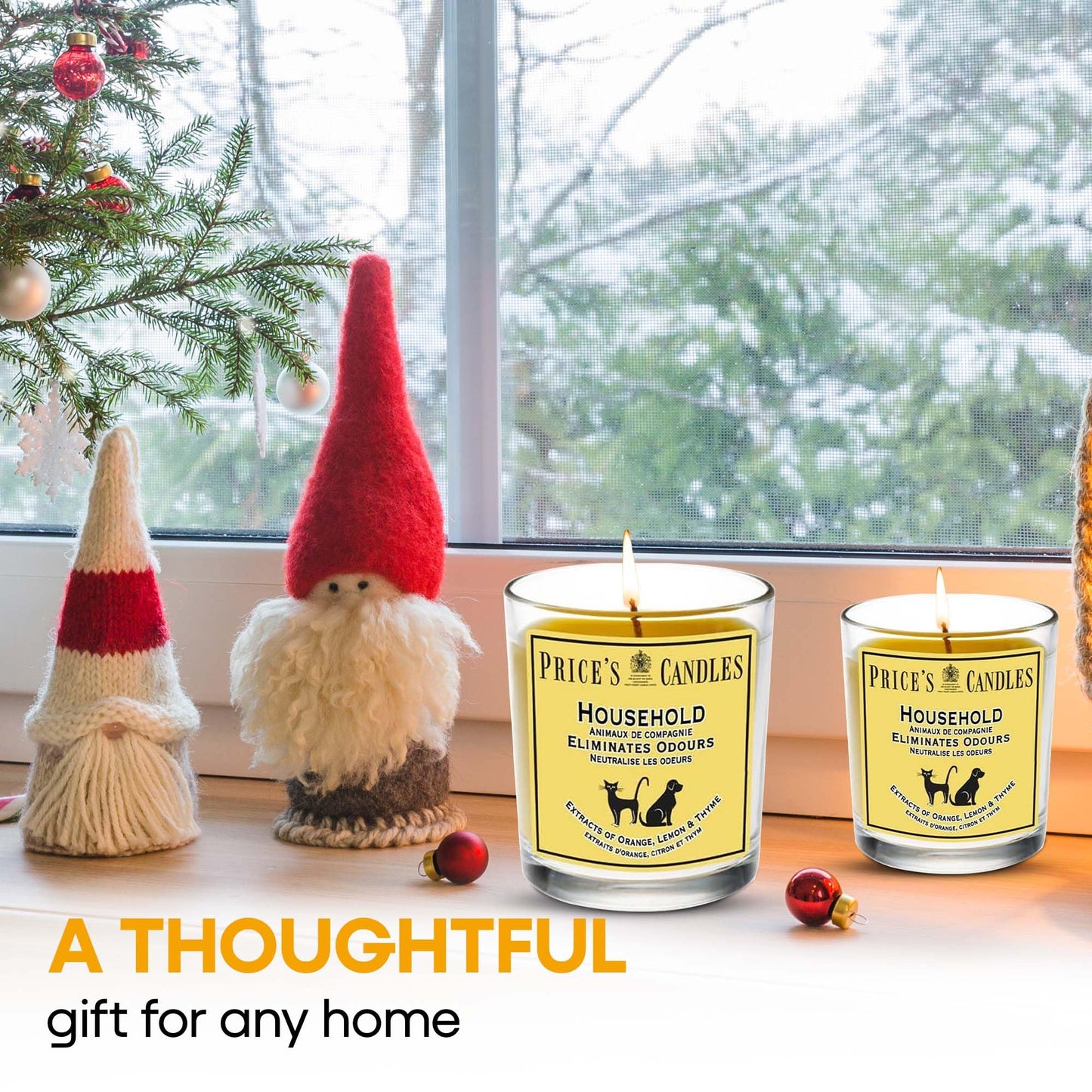 Price's - Household Pet Jar Candle - Odour Eliminating Candle - Made With Orange, Lemon & Thyme Extracts - Clean, Fresh, Quality Fragrance - Long Lasting Scent