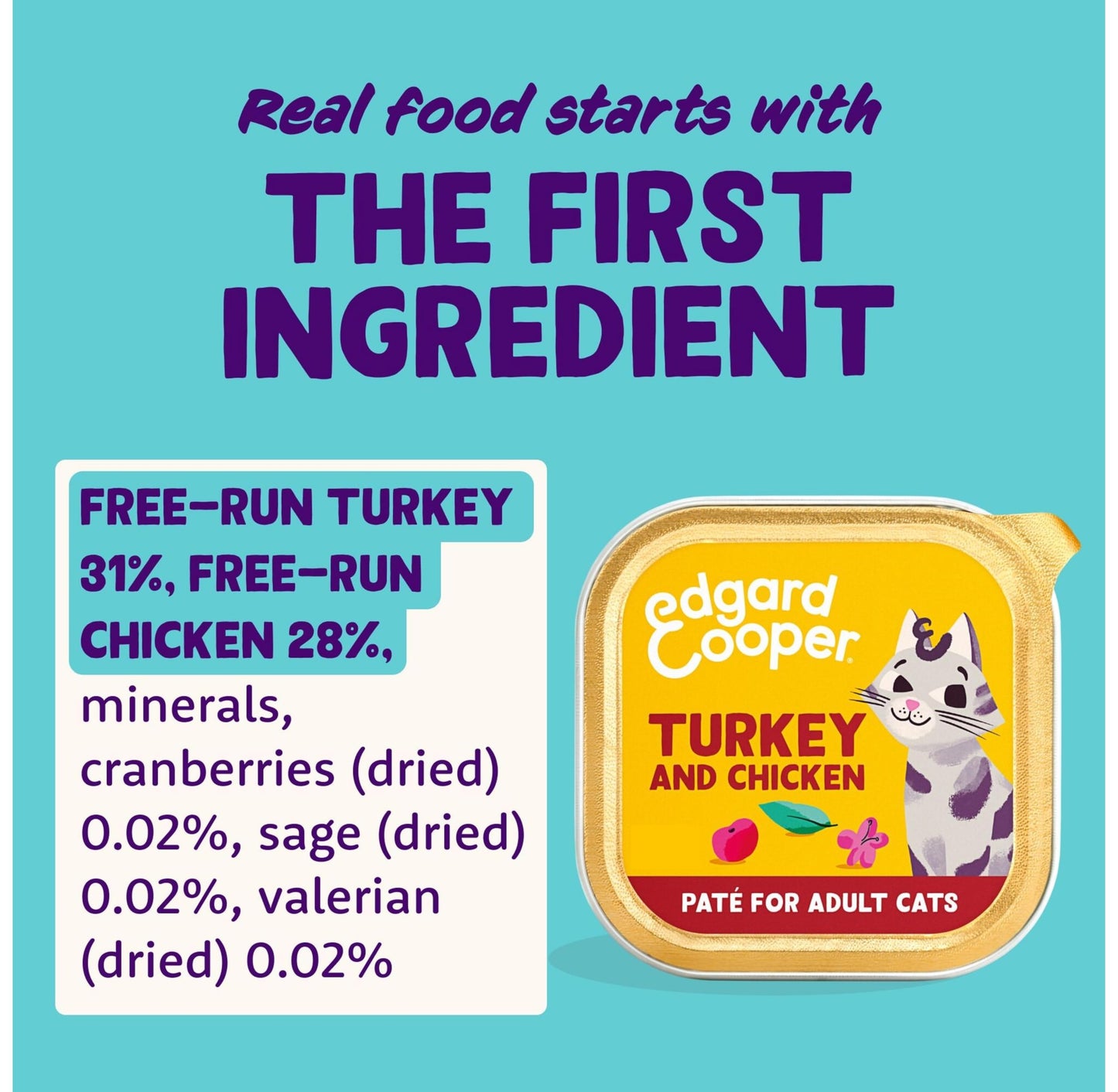 Edgard Cooper Grain Free Wet Cat Food Pate for Adult Cats (Salmon&Chicken 16 x 85g), Natural Cat Food in Cup for Sterilized or Active Cats, Fresh Meat, No Added Sugar