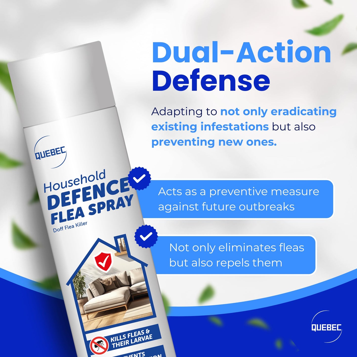 Quebec Household Flea Spray for the Home – Powerful Flea & Pest Control for Home, Effective Against Fleas, Ticks, Bed Bugs, Ants & Insects Long-Lasting Safe for Indoor Use Easy Application – 500ML (1)