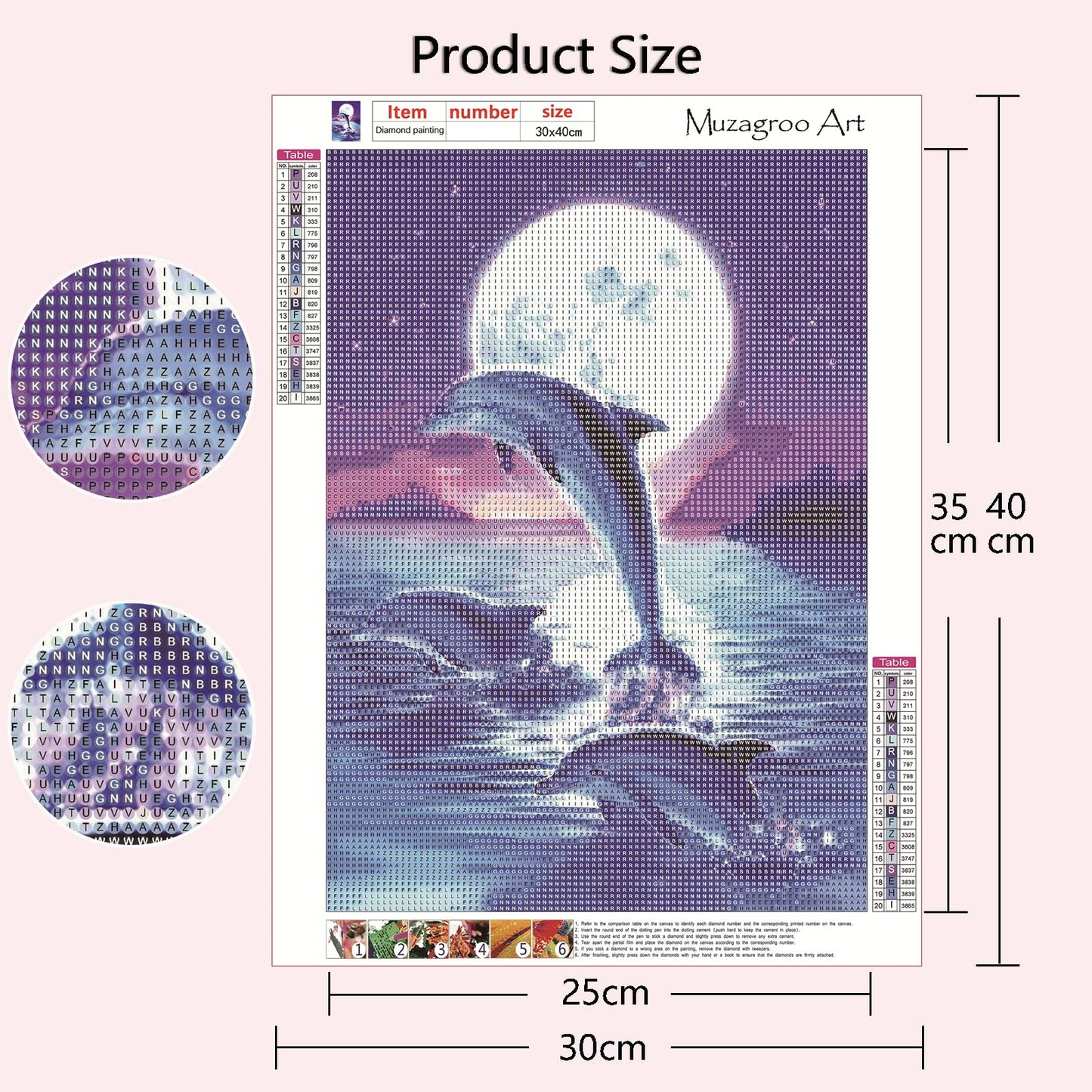 Muzagroo Art 5D Diamond Painting Kits for Adults, DIY Diamond Art Kits for Beginners, Turtle Diamond Dot Kits Gem Arts and Crafts for Living Room, Gem Painting Bedroom 4 PCS Wall Art